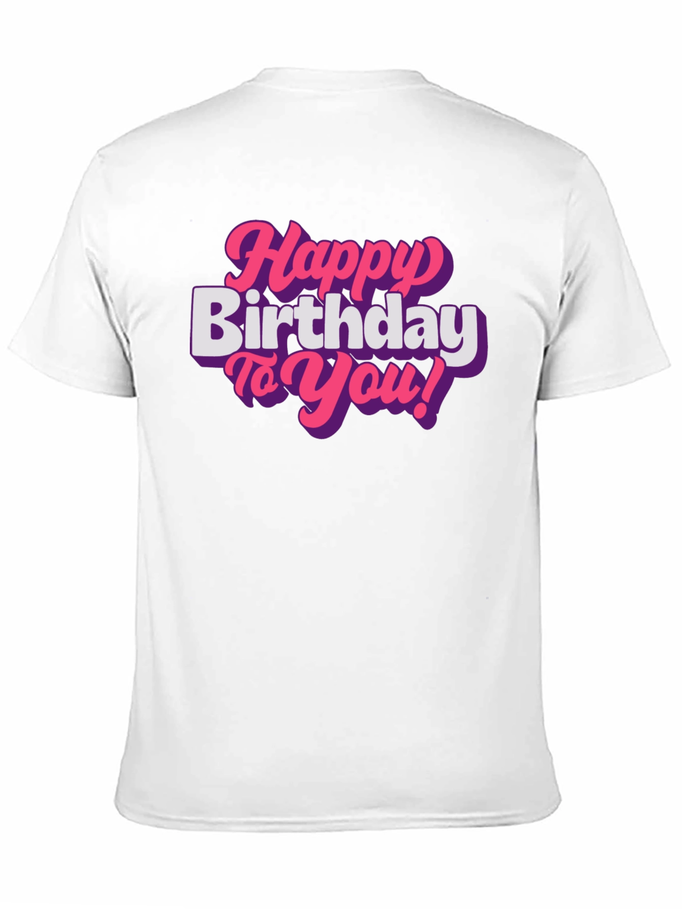 Happy Birthday T-Shirt - Pink Retro Font