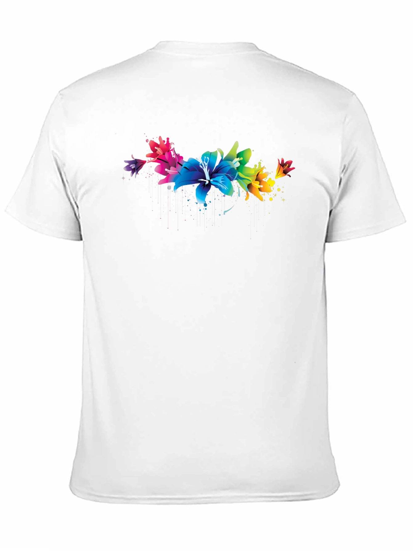 Vibrant Floral Lily Graphic Black T-Shirt