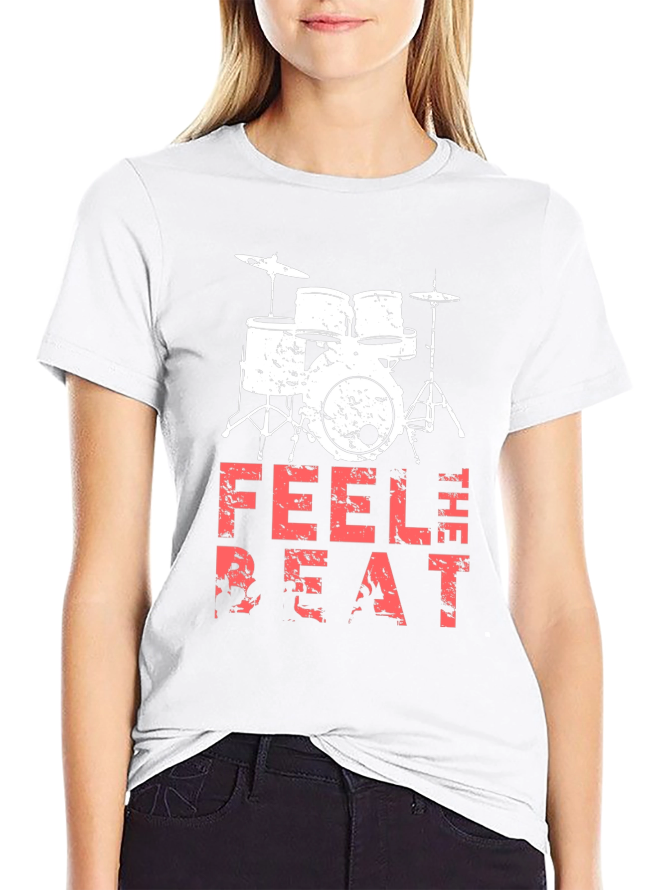 Feel the Beat Drum Kit Black T-Shirt