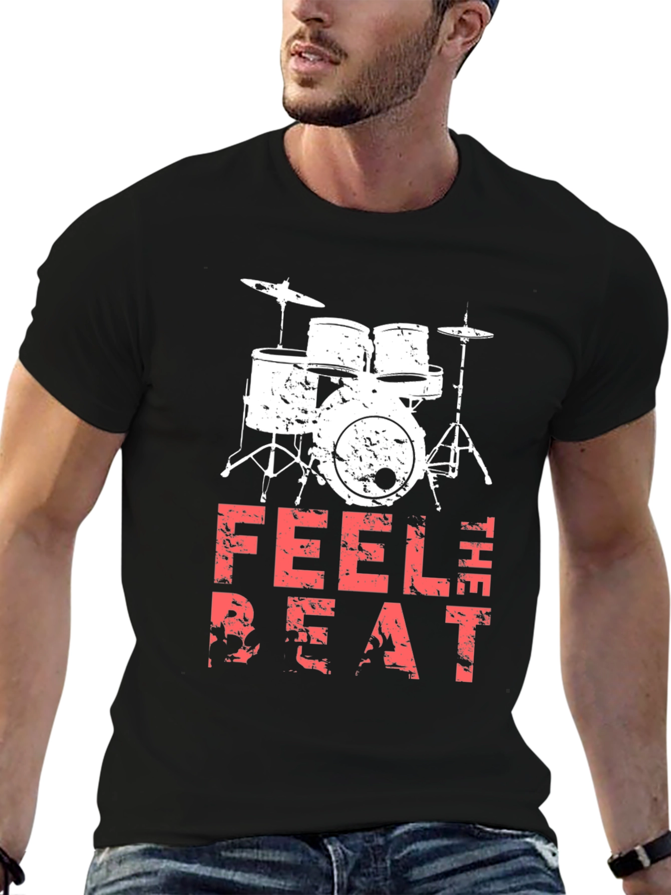 Feel the Beat Drum Kit Black T-Shirt