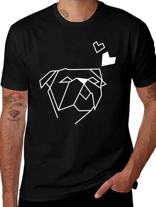 Geometric Dog Tee - Modern Minimalist Black T-Shirt