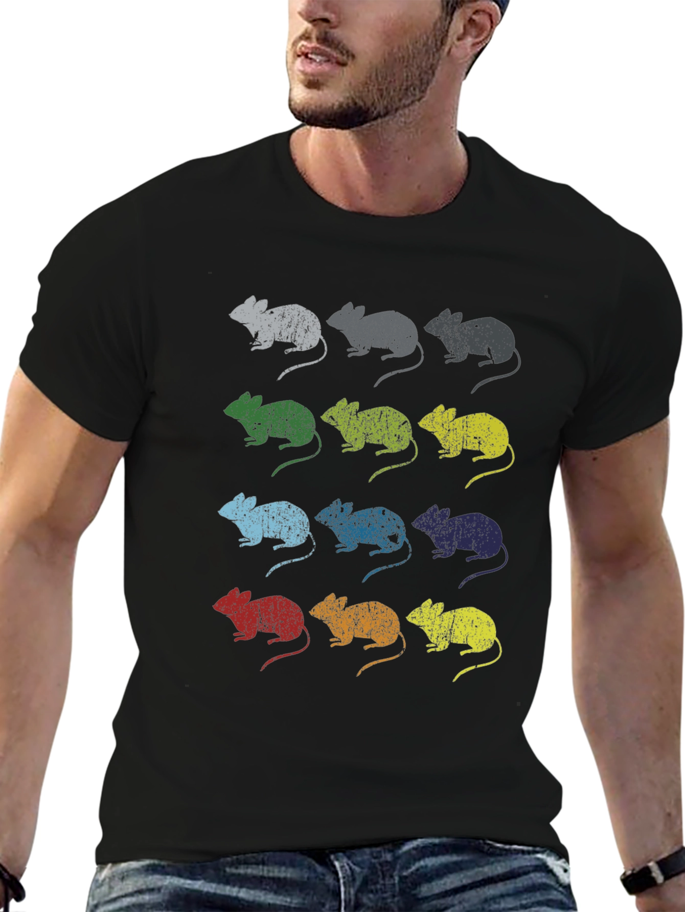Retro Mouse Graphic T-Shirt - Unisex Black Tee