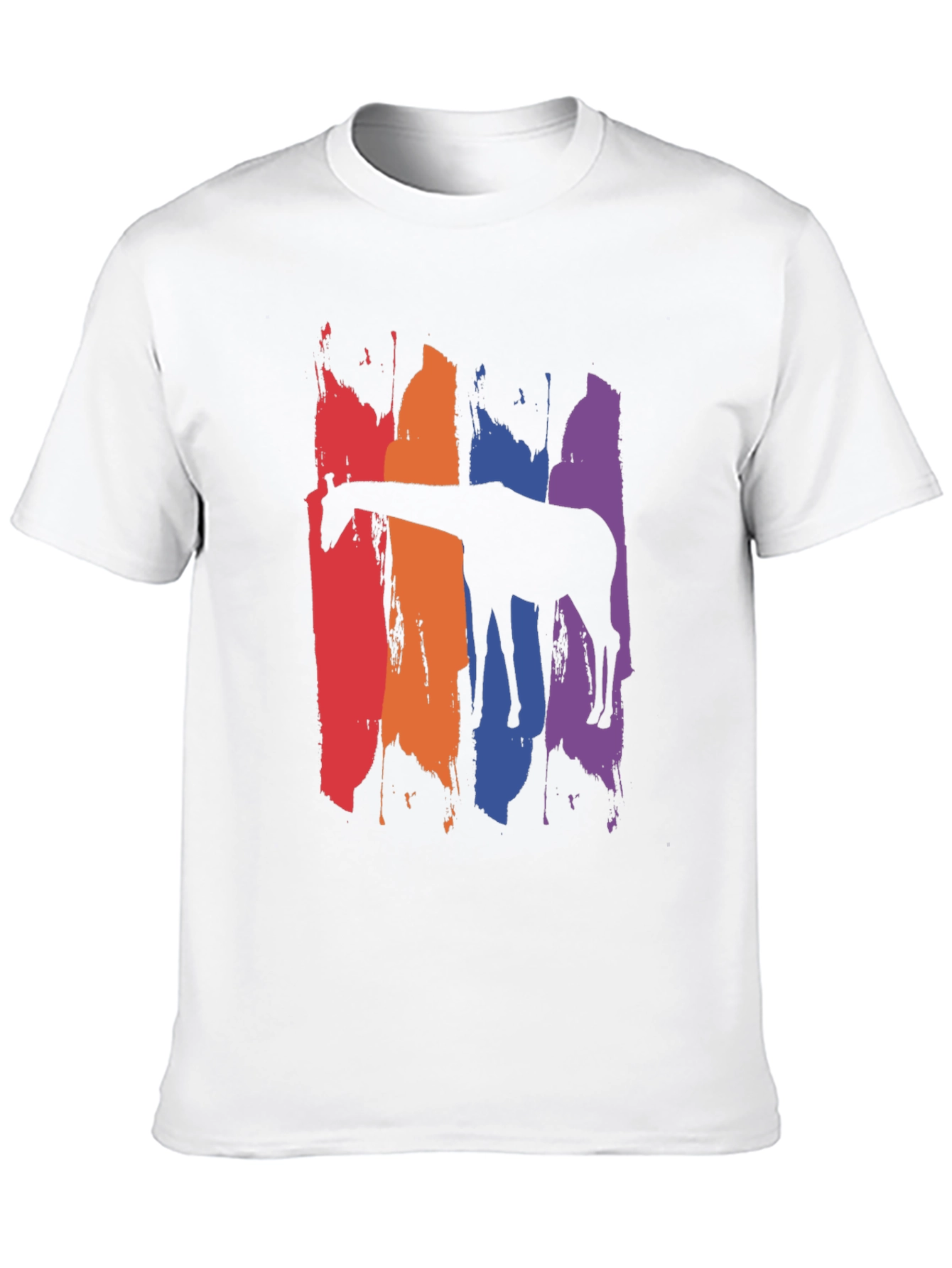 Rainbow Giraffe Graphic Tee - Mens Black T-Shirt