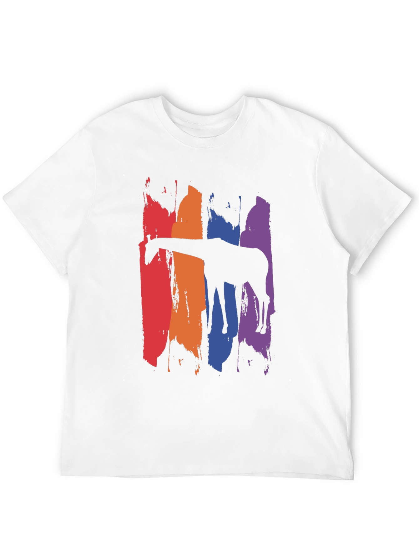 Rainbow Giraffe Graphic Tee - Mens Black T-Shirt