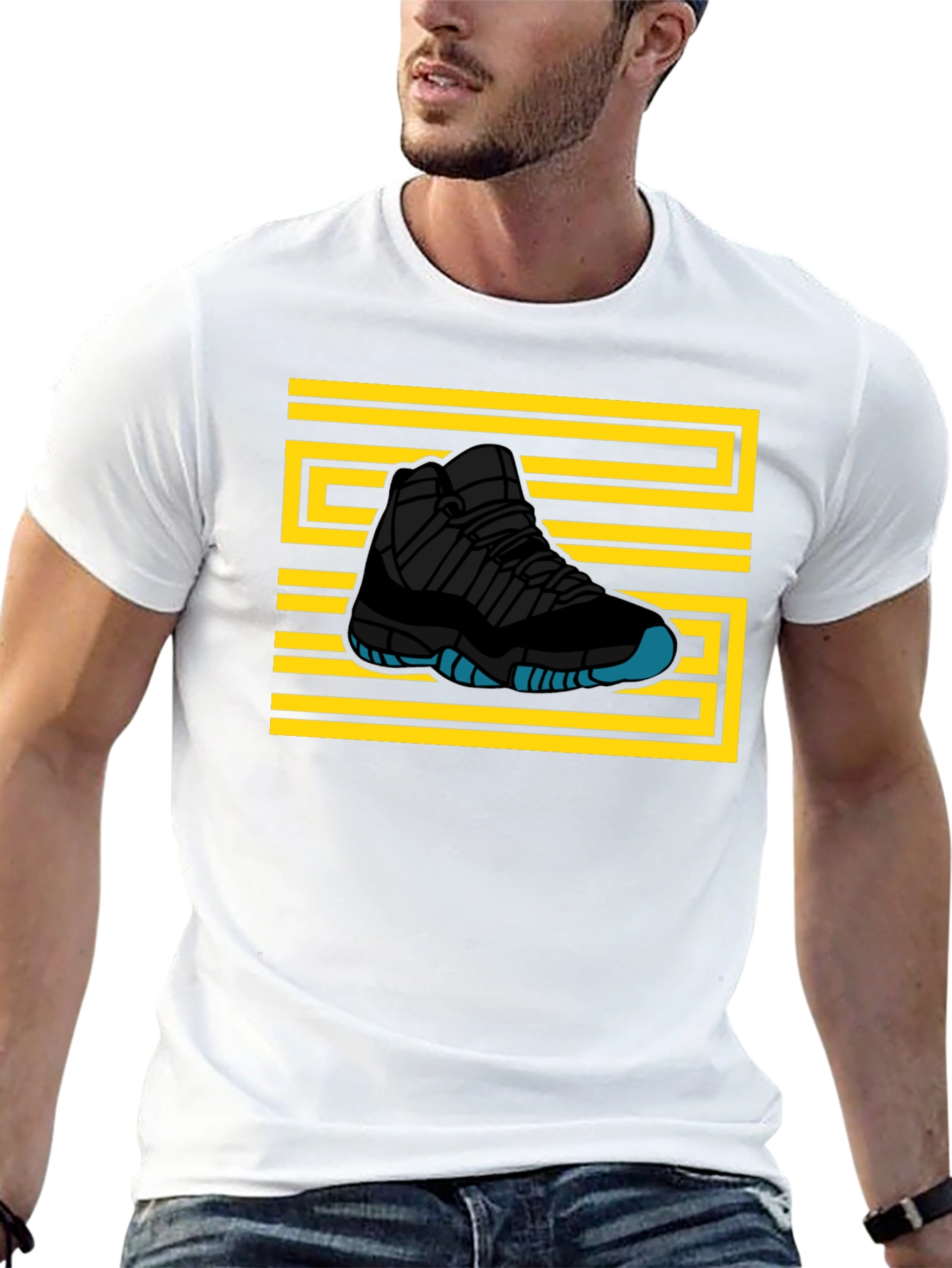 Sneaker Graphic T-Shirt - Black Tee with Shoe Design