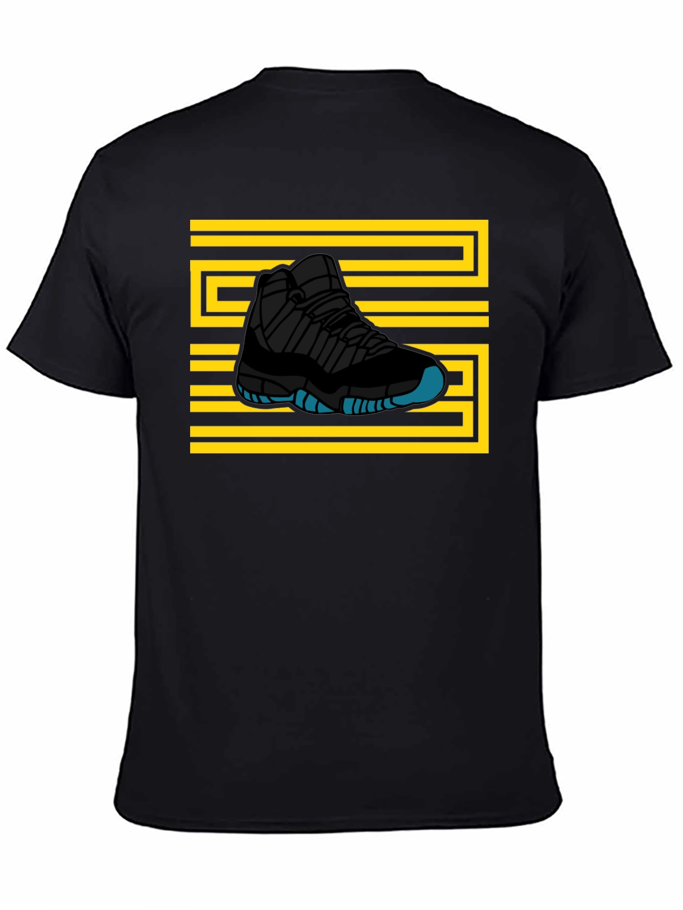 Sneaker Graphic T-Shirt - Black Tee with Shoe Design