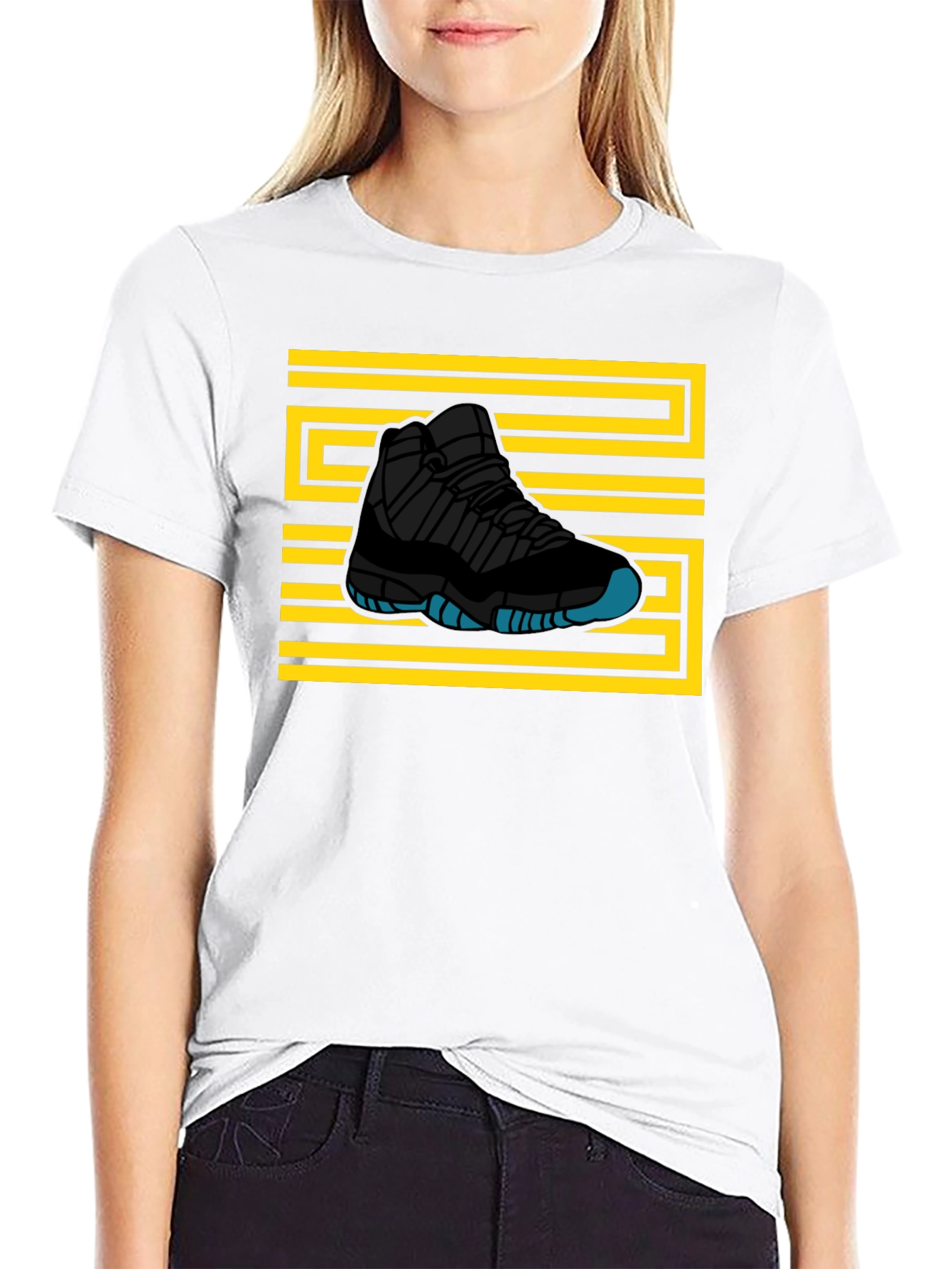 Sneaker Graphic T-Shirt - Black Tee with Shoe Design