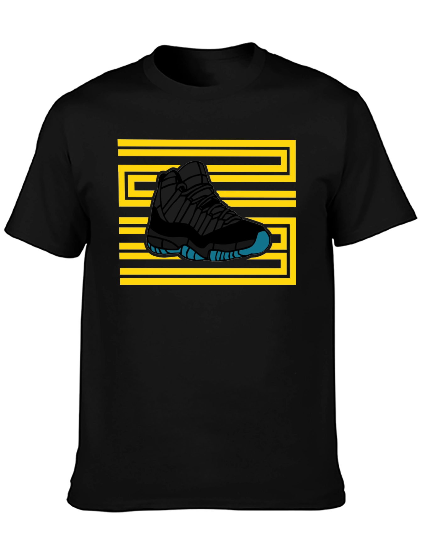 Sneaker Graphic T-Shirt - Black Tee with Shoe Design