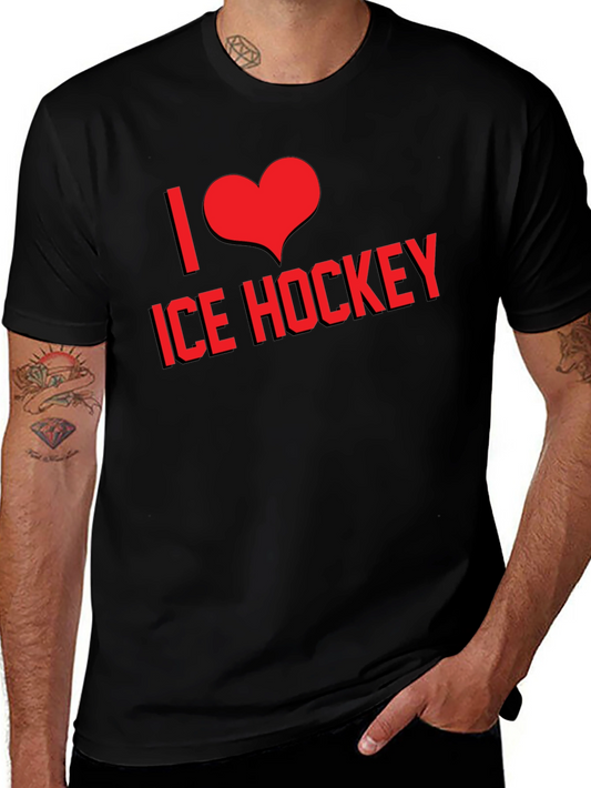 I Love Ice Hockey Graphic T-Shirt