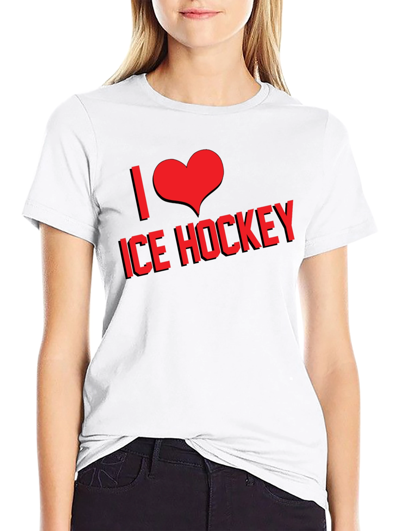 I Love Ice Hockey Graphic T-Shirt