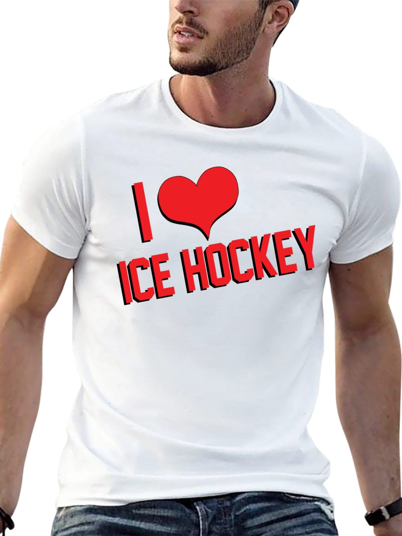 I Love Ice Hockey Graphic T-Shirt