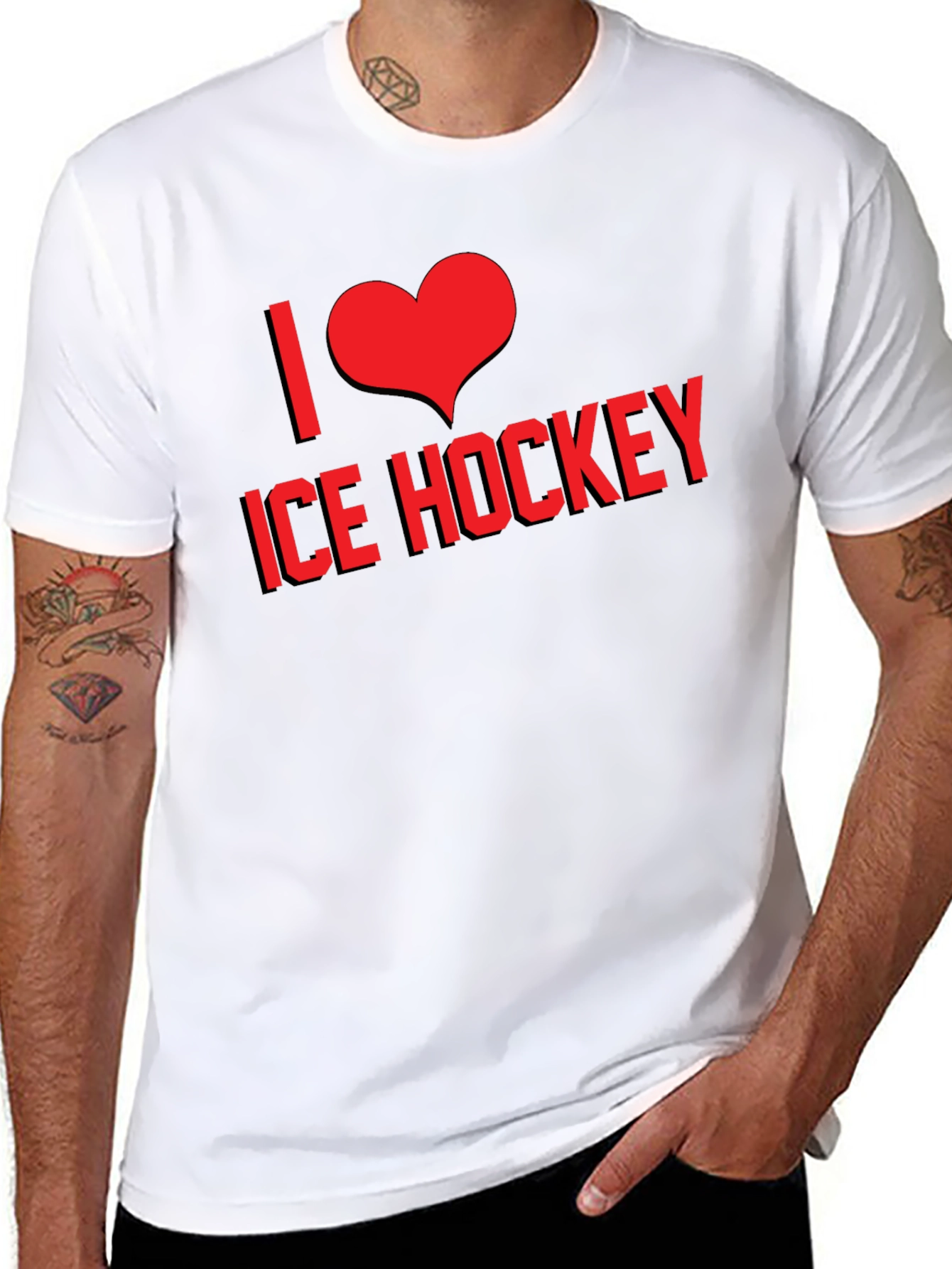 I Love Ice Hockey Graphic T-Shirt