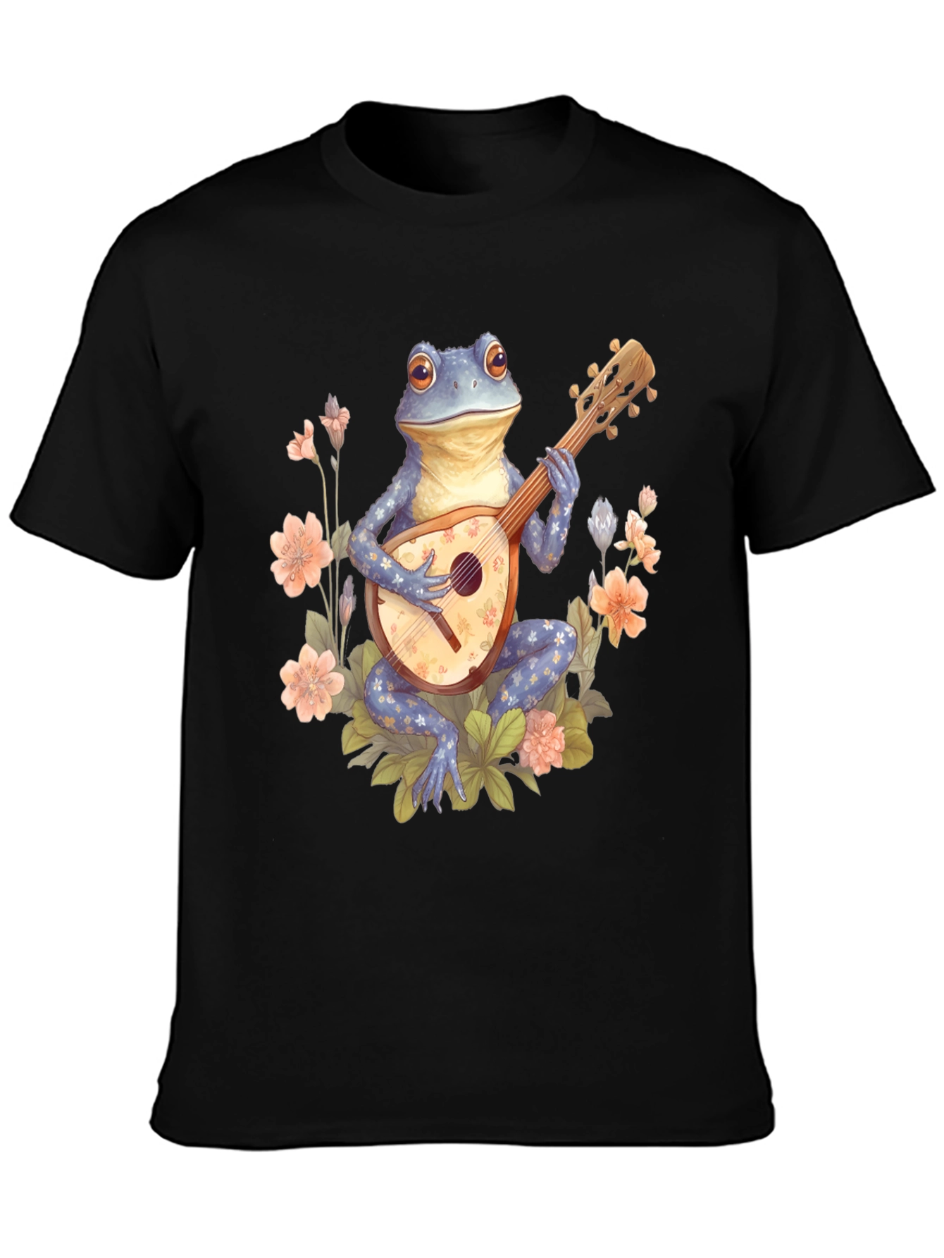 Frog Musician Graphic Tee - Black