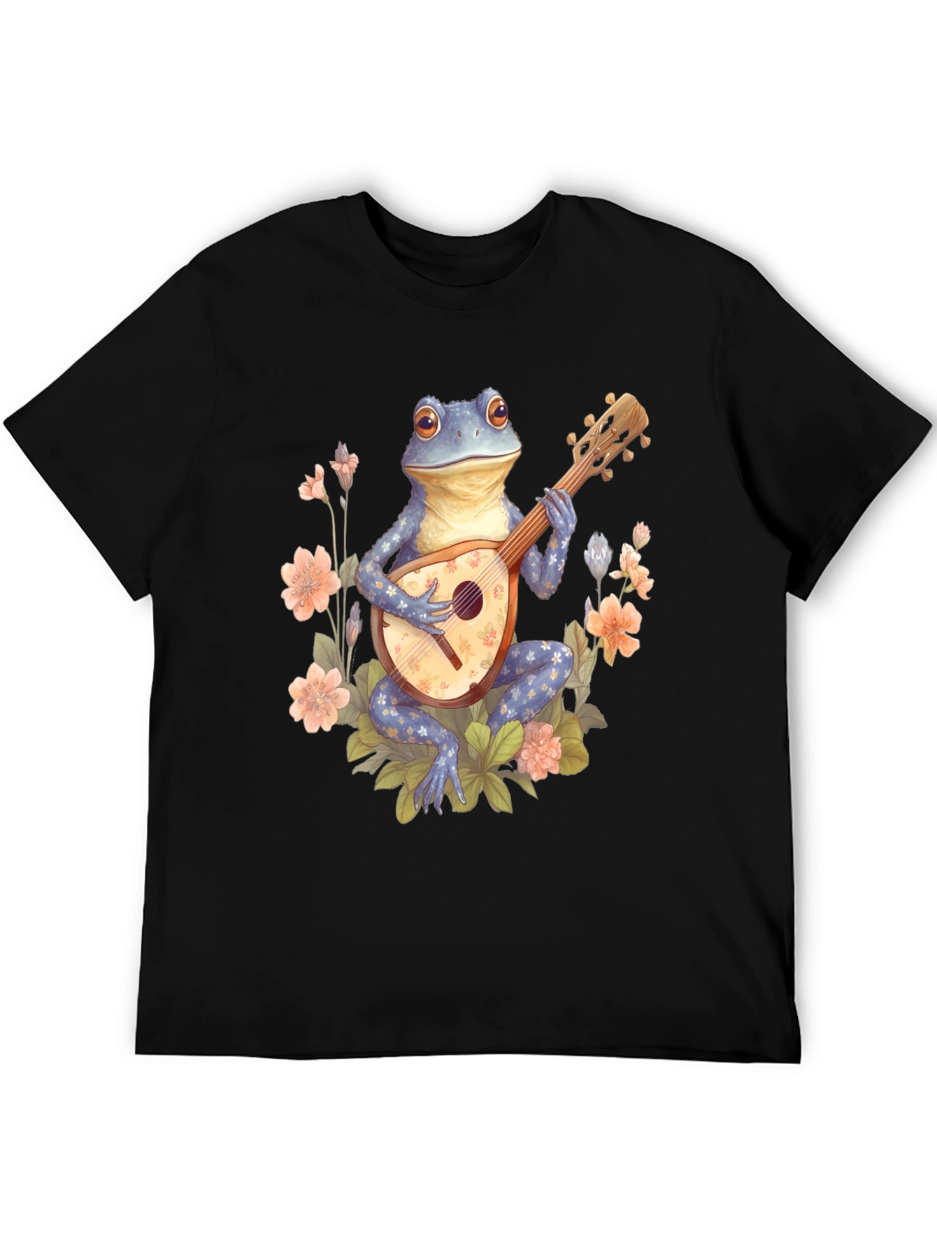 Frog Musician Graphic Tee - Black