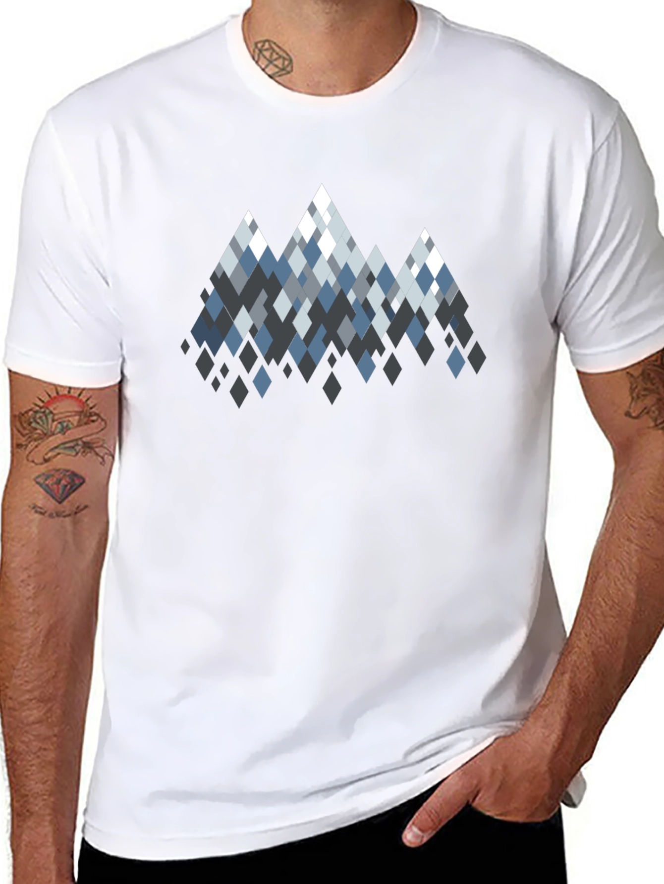 Geometric Mountain Peaks Graphic T-Shirt