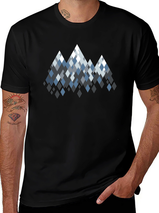 Geometric Mountain Peaks Graphic T-Shirt