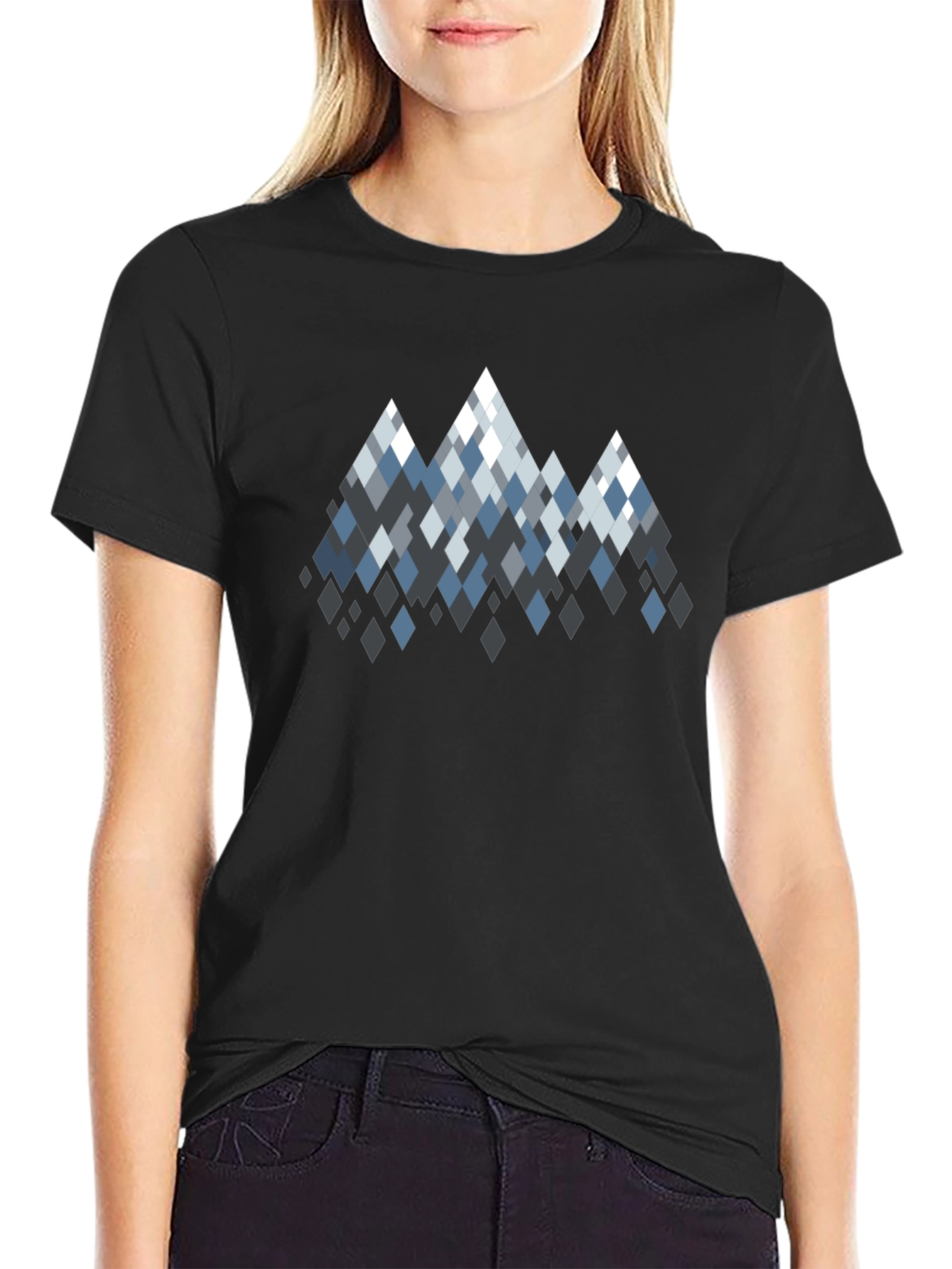 Geometric Mountain Peaks Graphic T-Shirt