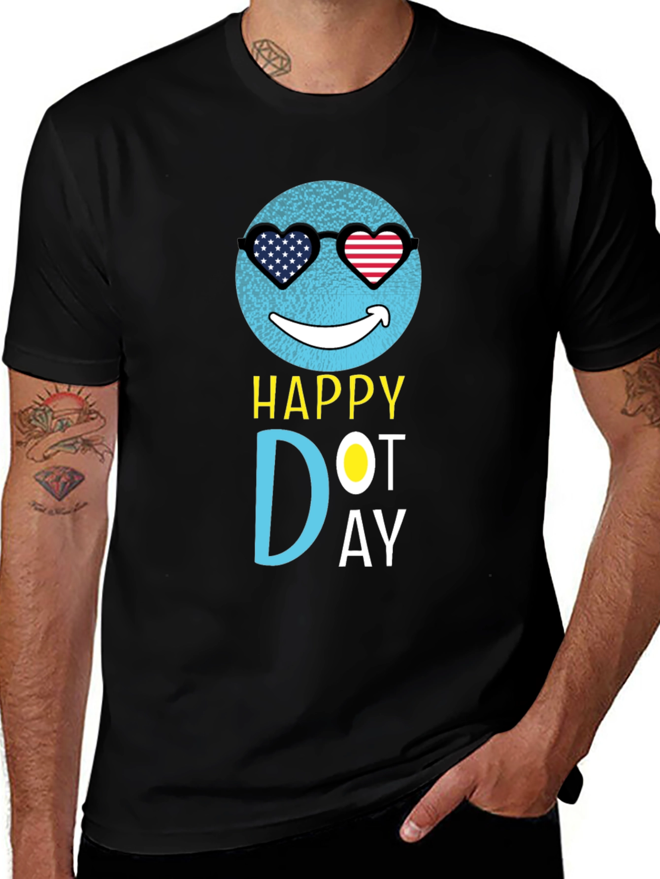 Happy Dot Day T-Shirt - Patriotic Emoji Design