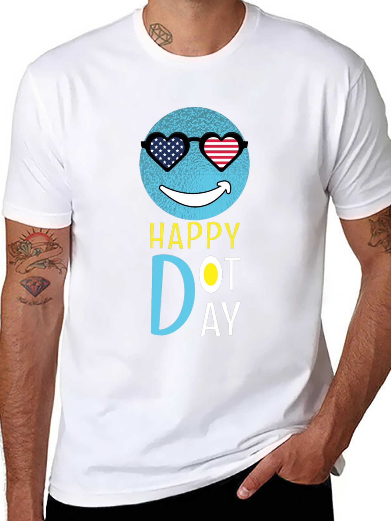 Happy Dot Day T-Shirt - Patriotic Emoji Design