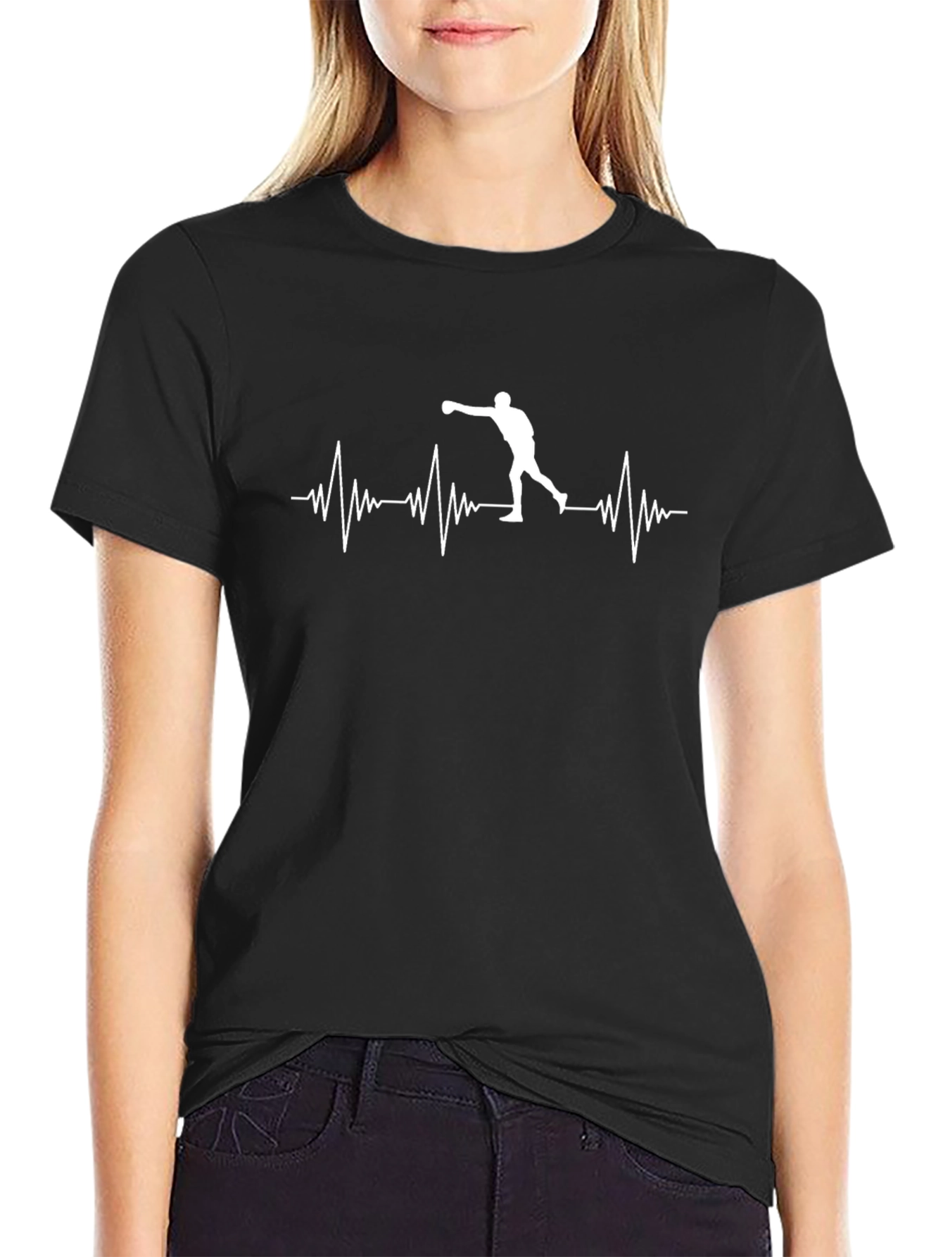 Boxer Heartbeat T-Shirt - Black Graphic Tee
