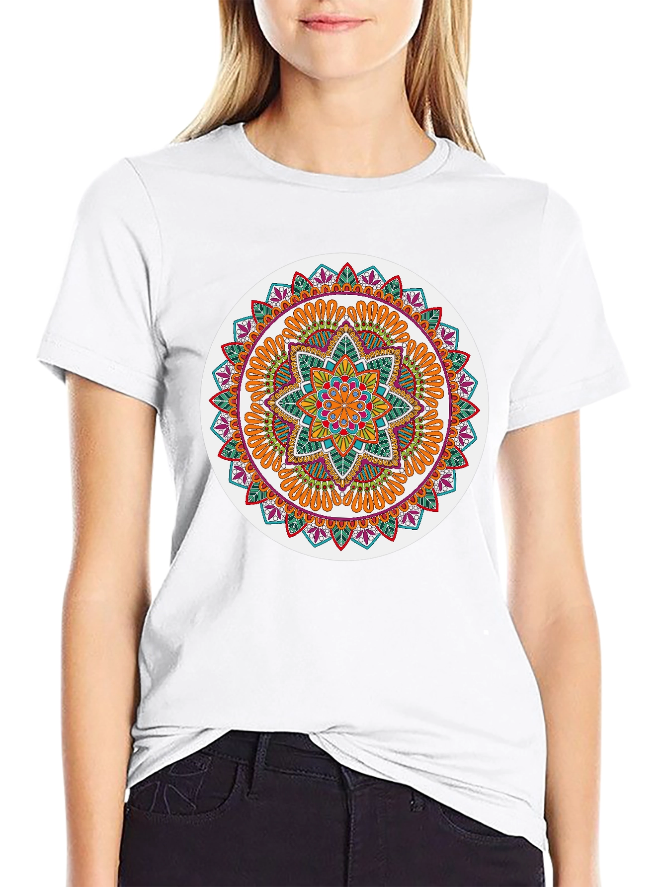 Mandala Graphic Tee - Stylish Round Design