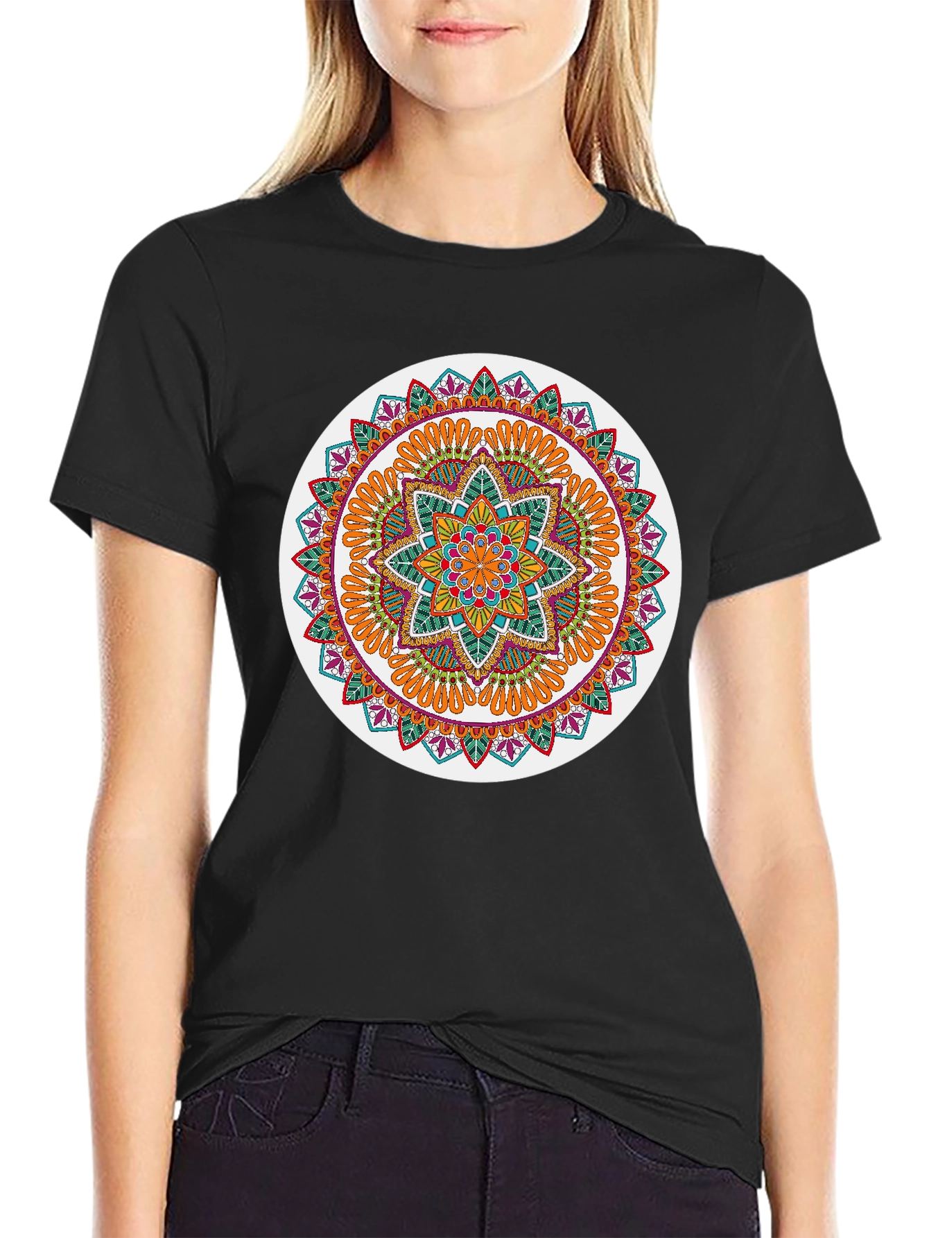 Mandala Graphic Tee - Stylish Round Design