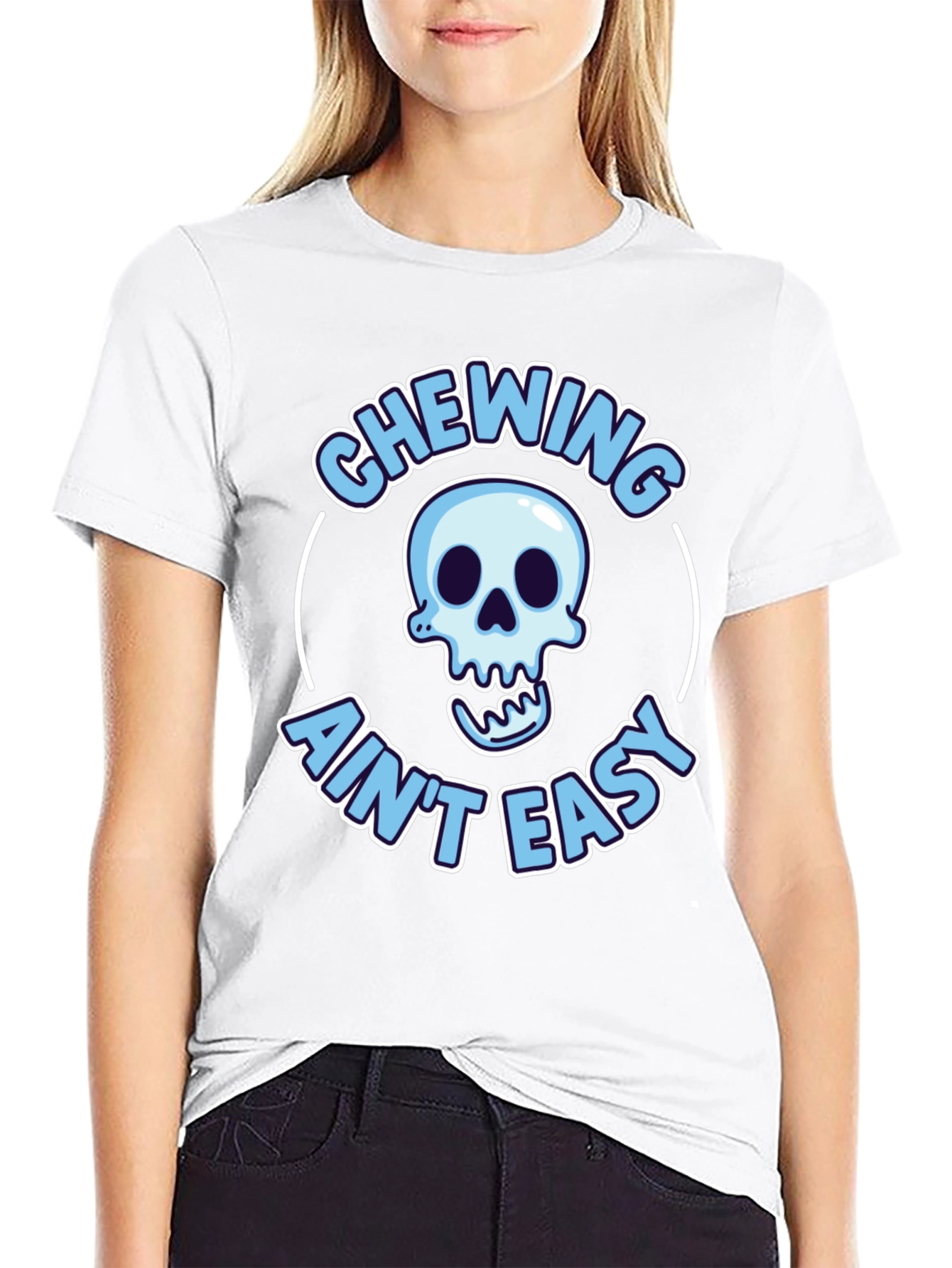 Chewing Aint Easy Skeleton Graphic Tee