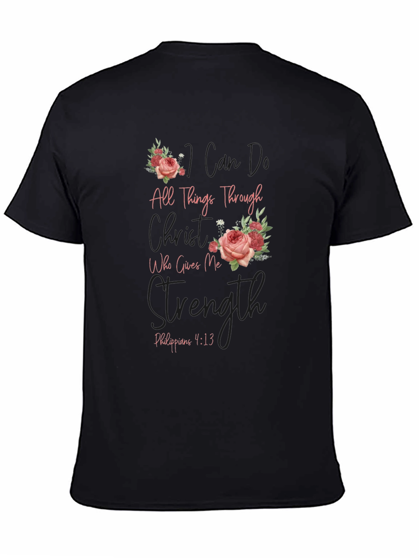 Floral Christian Verse T-Shirt - Philippians 4:13