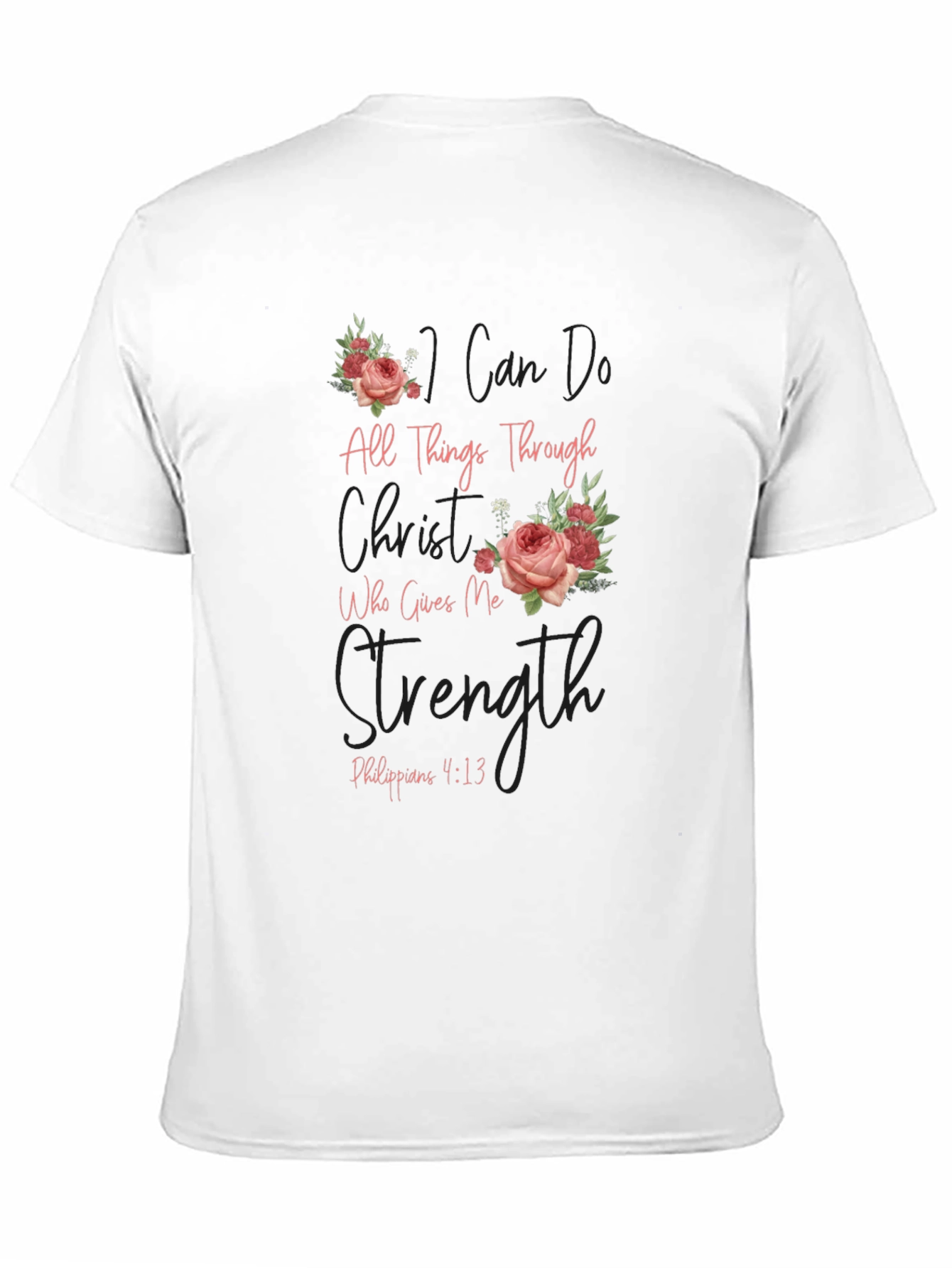 Floral Christian Verse T-Shirt - Philippians 4:13
