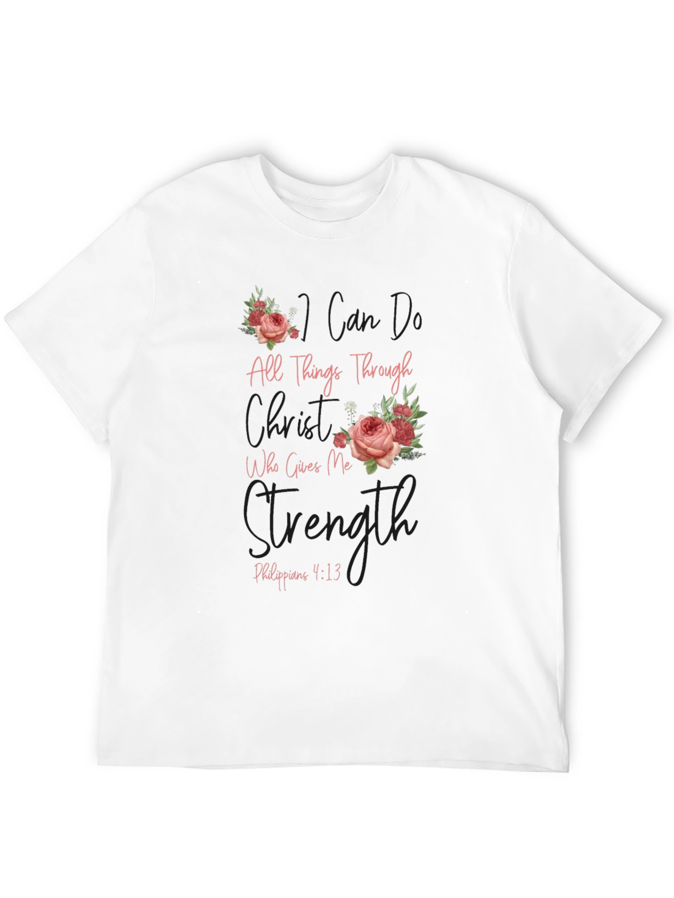 Floral Christian Verse T-Shirt - Philippians 4:13