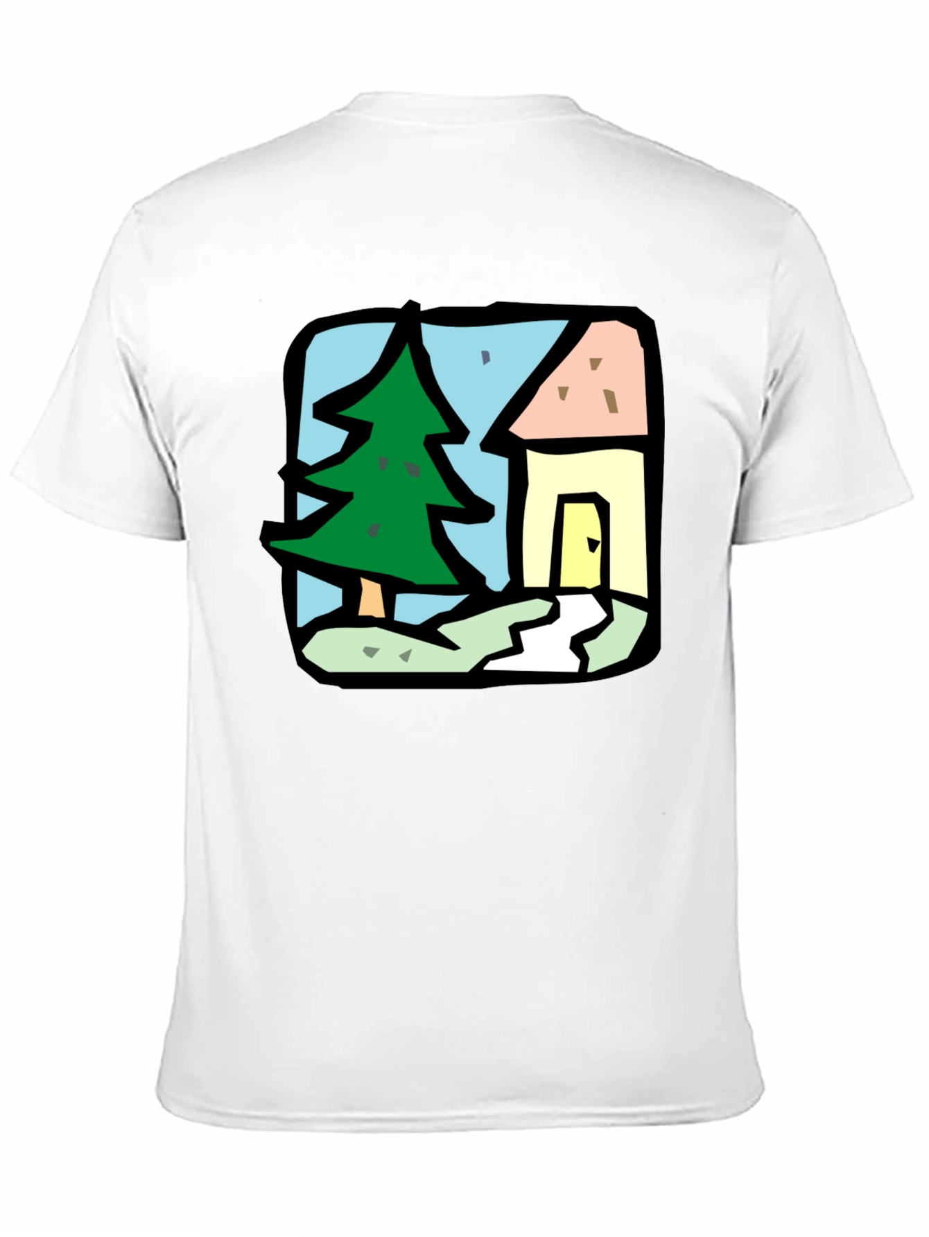 Cartoon House & Tree Graphic Tee