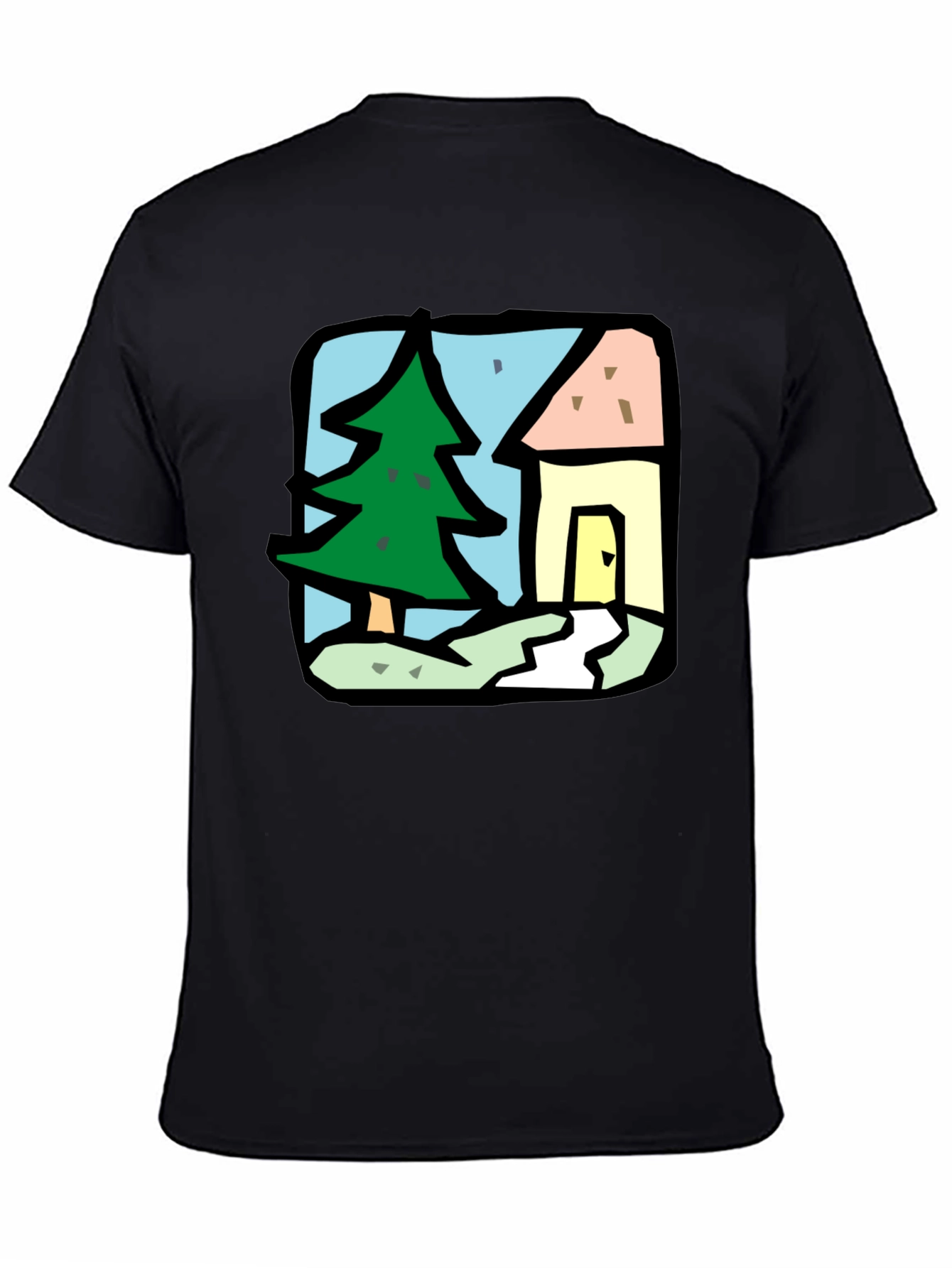 Cartoon House & Tree Graphic Tee