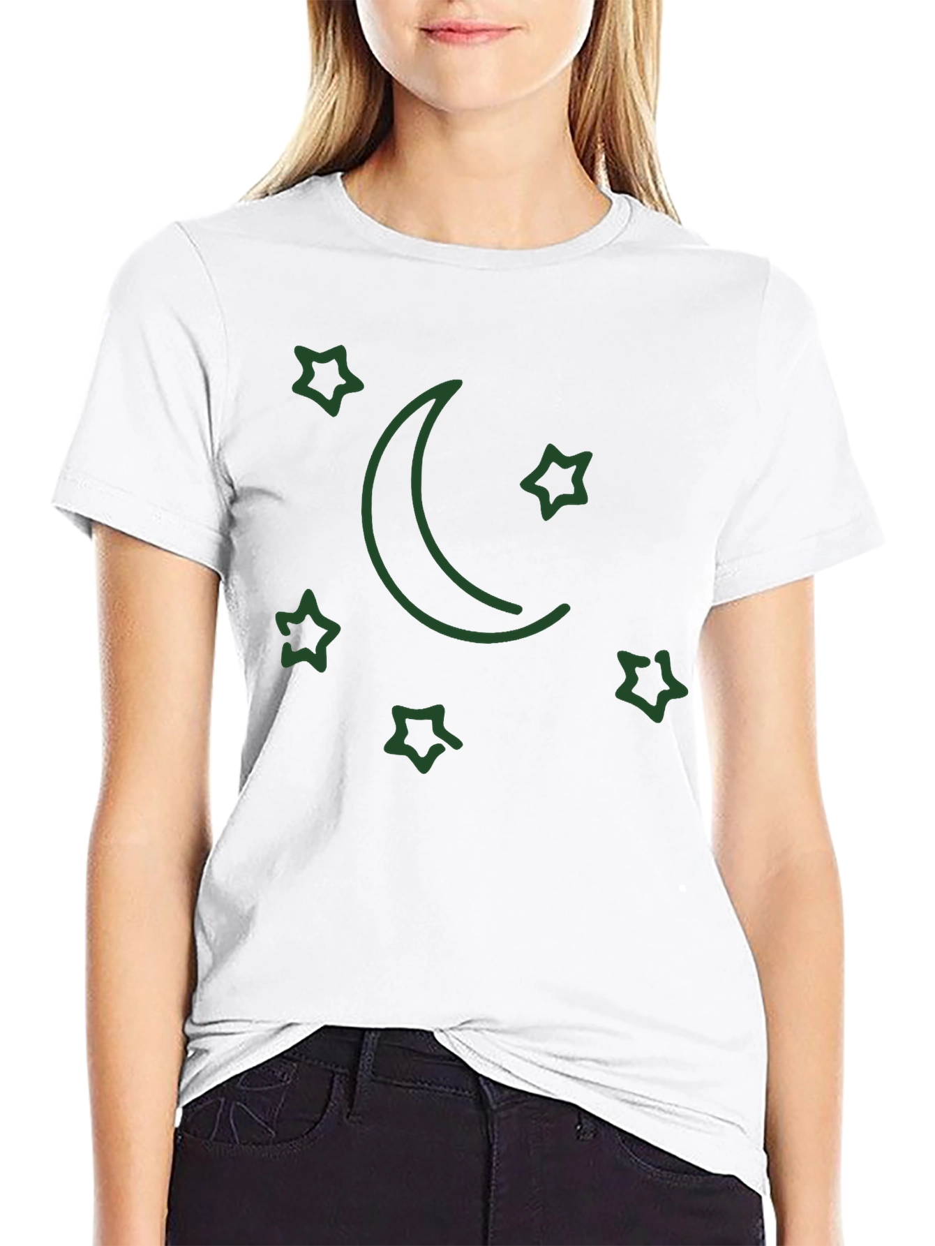 Stars and Moon Black Graphic Tee
