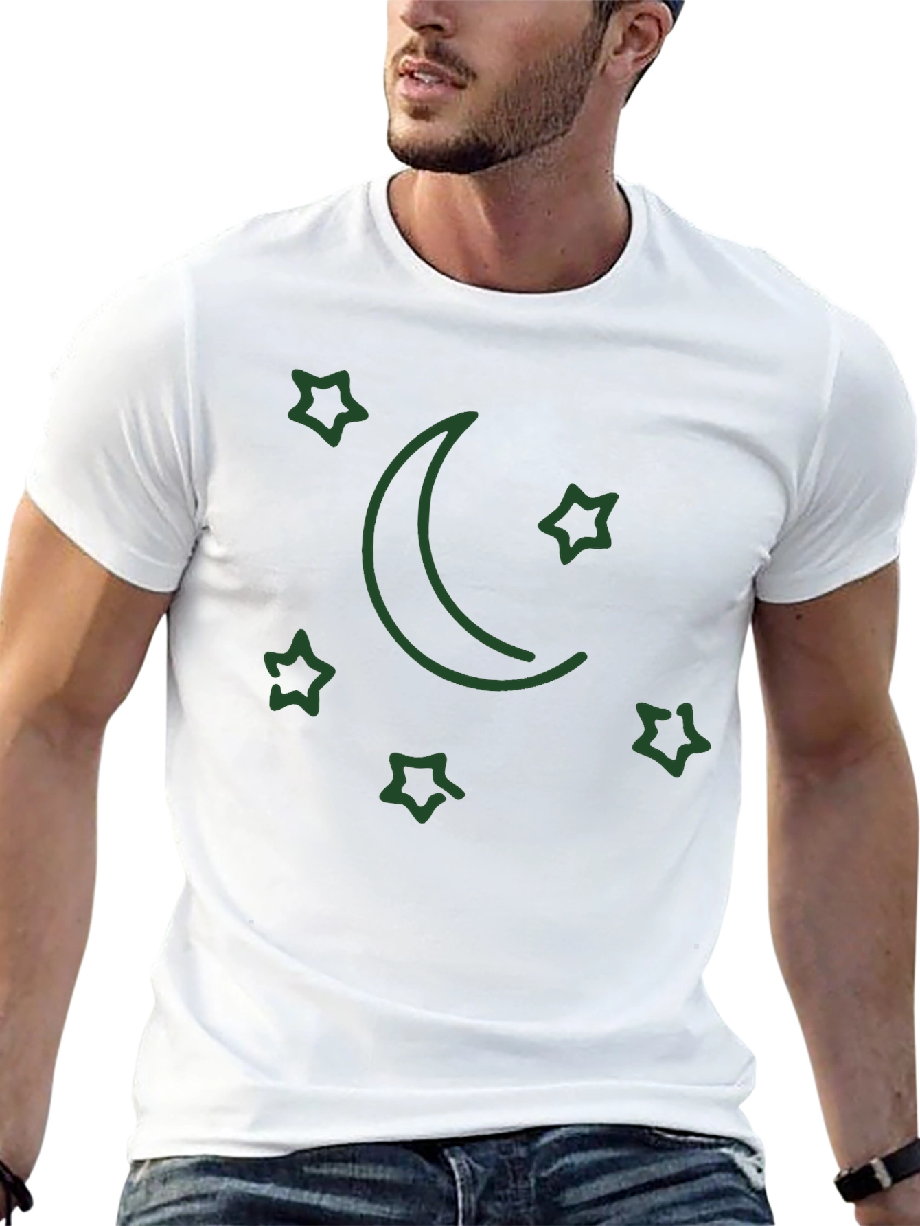 Stars and Moon Black Graphic Tee