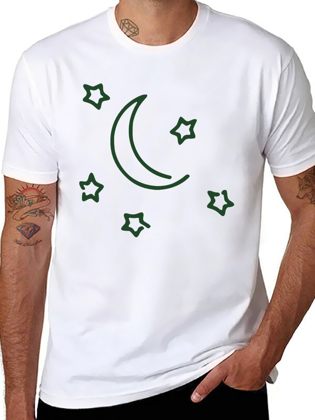 Stars and Moon Black Graphic Tee