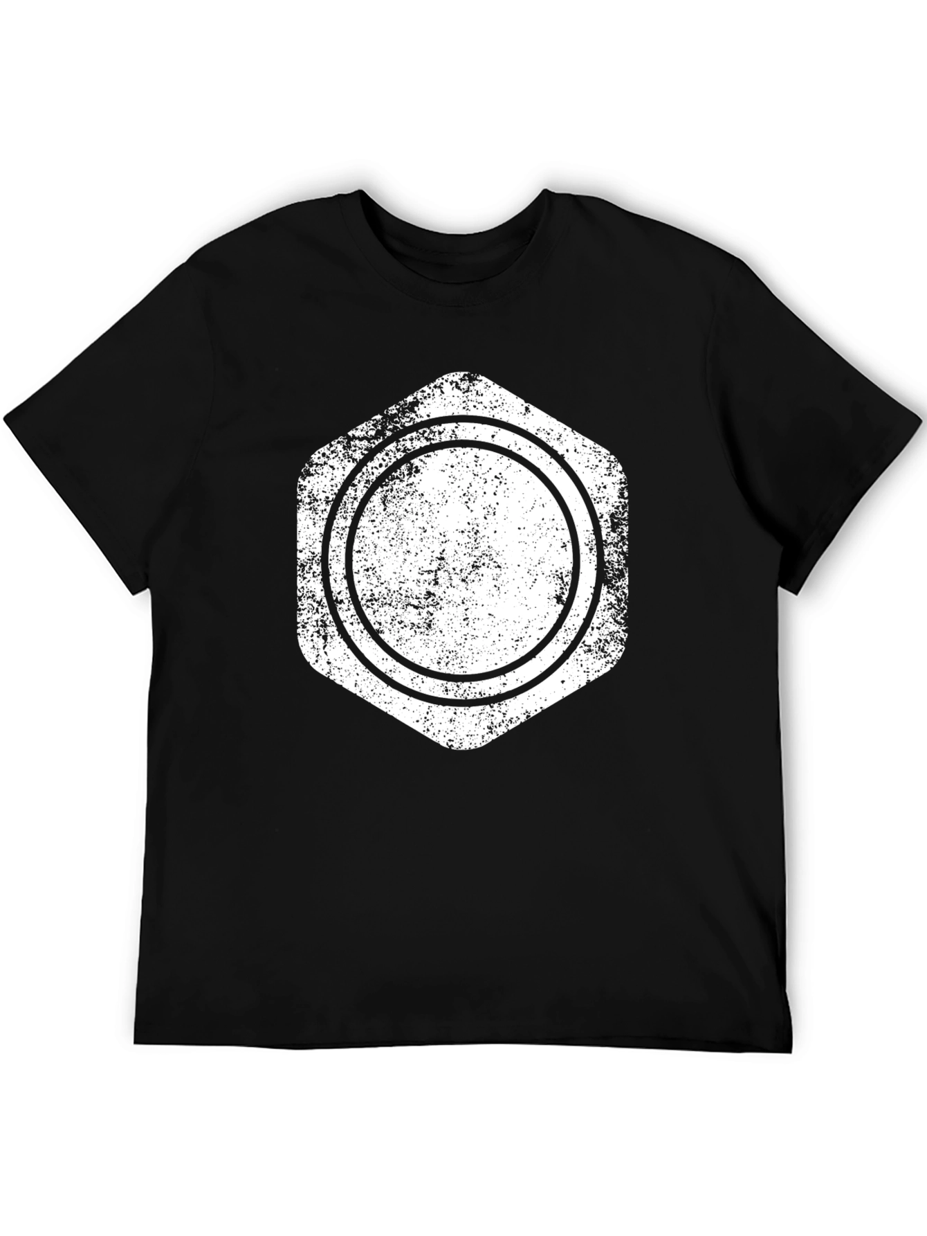 Graphic Tee - Distressed Hexagon Circle Design