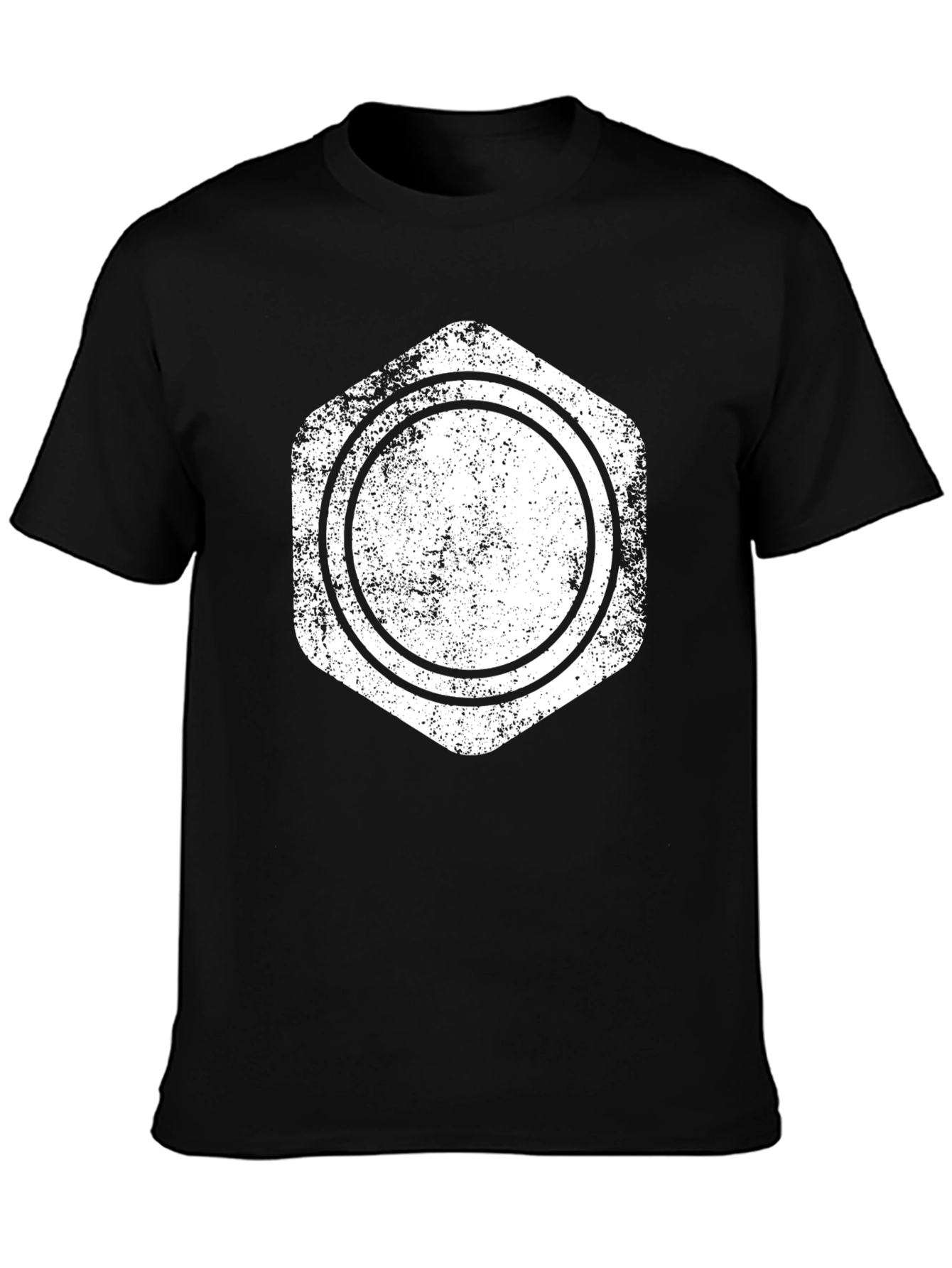 Graphic Tee - Distressed Hexagon Circle Design