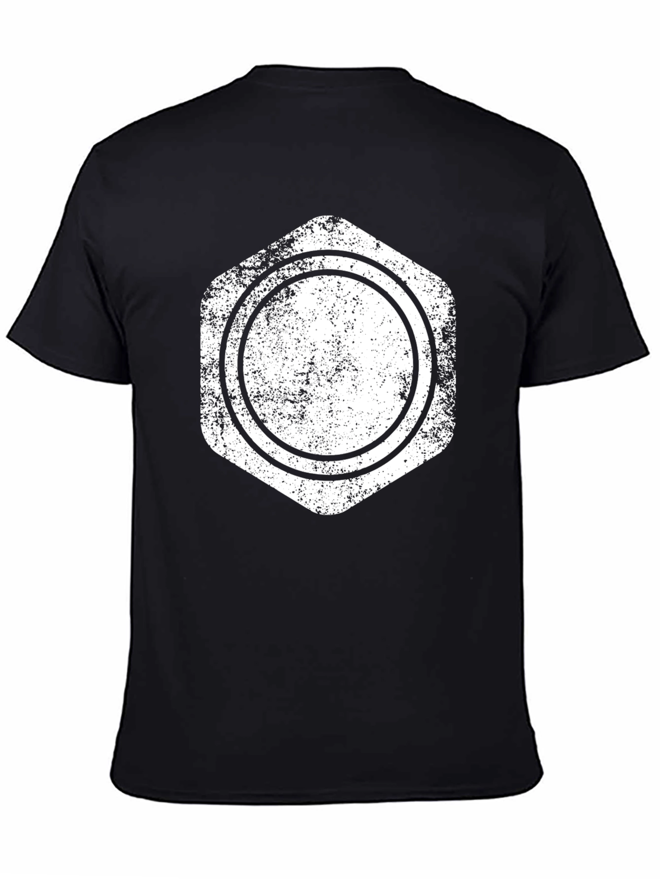 Graphic Tee - Distressed Hexagon Circle Design