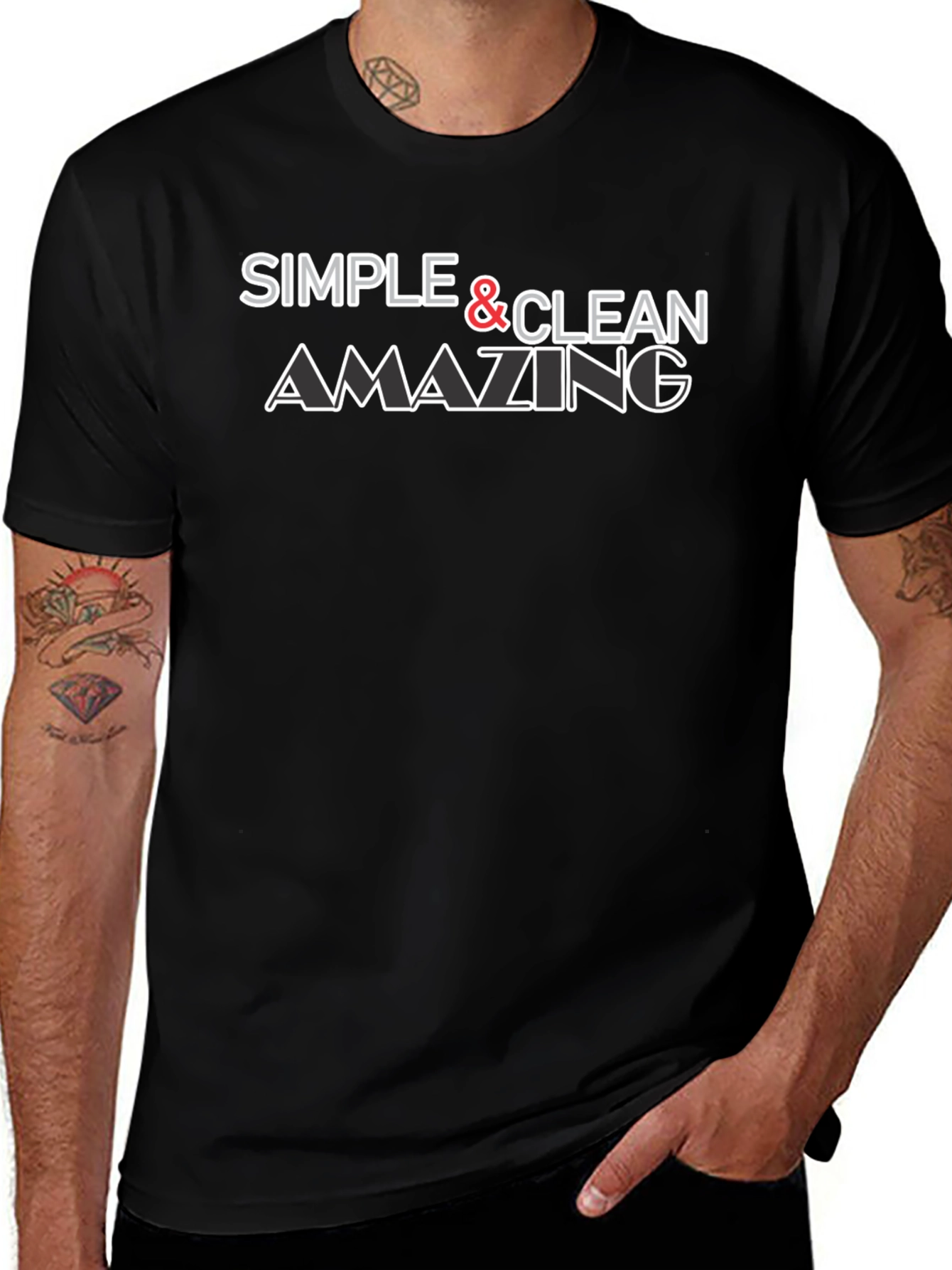 Simple & Clean Amazing Graphic Tee - Black T-Shirt