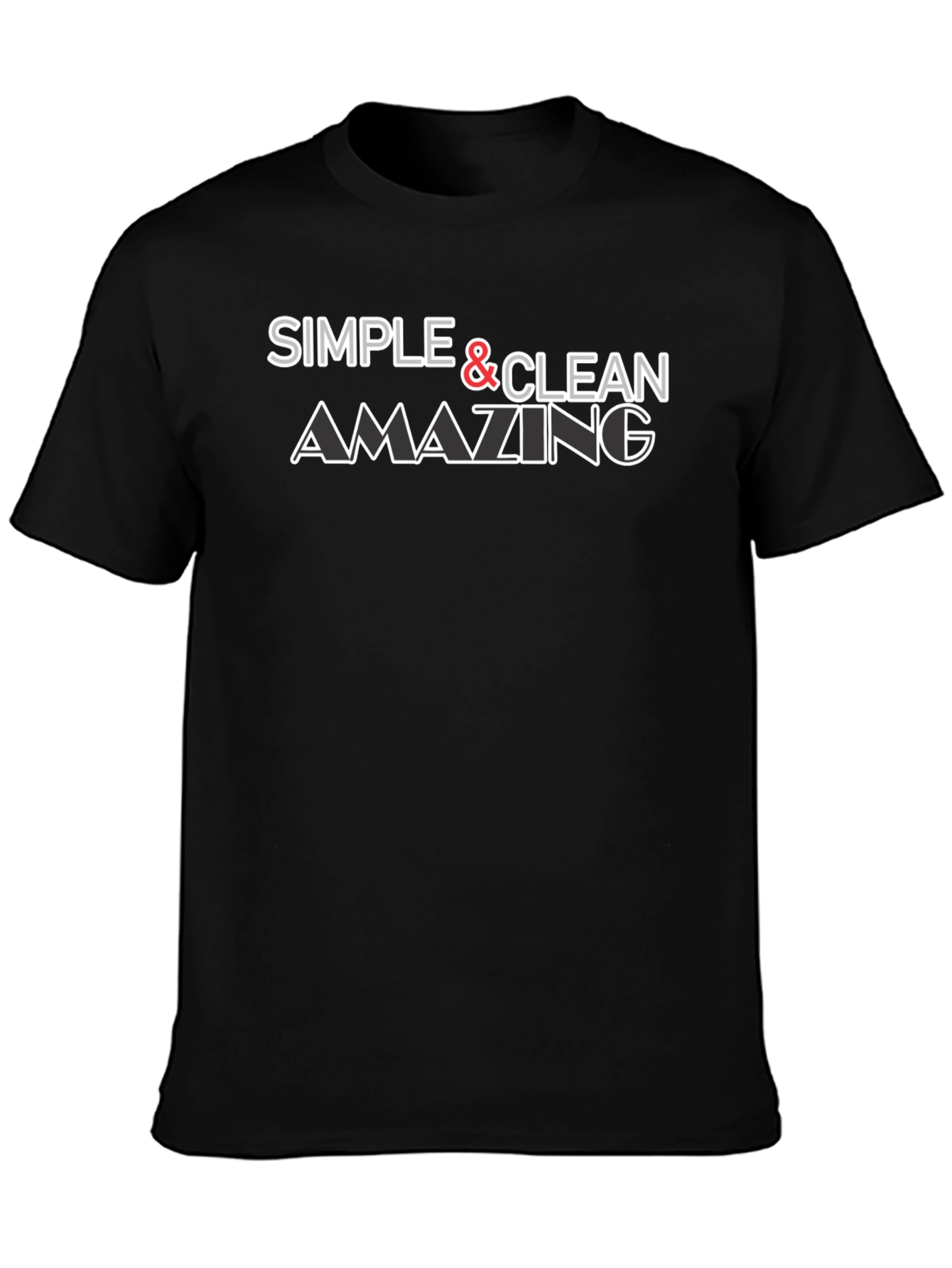 Simple & Clean Amazing Graphic Tee - Black T-Shirt