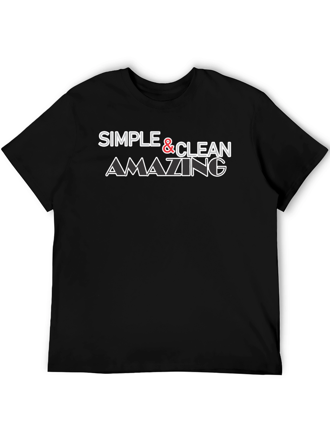 Simple & Clean Amazing Graphic Tee - Black T-Shirt