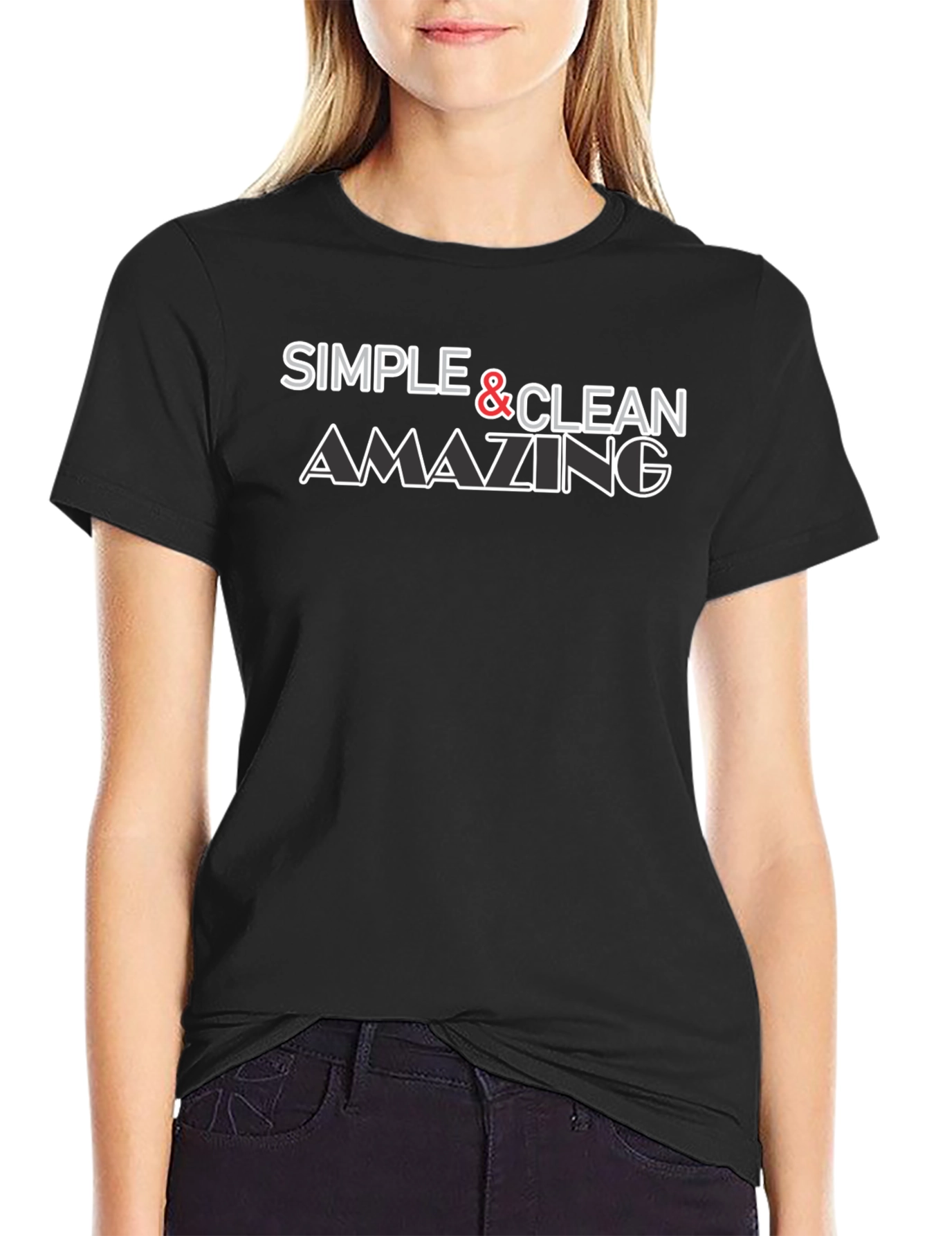 Simple & Clean Amazing Graphic Tee - Black T-Shirt