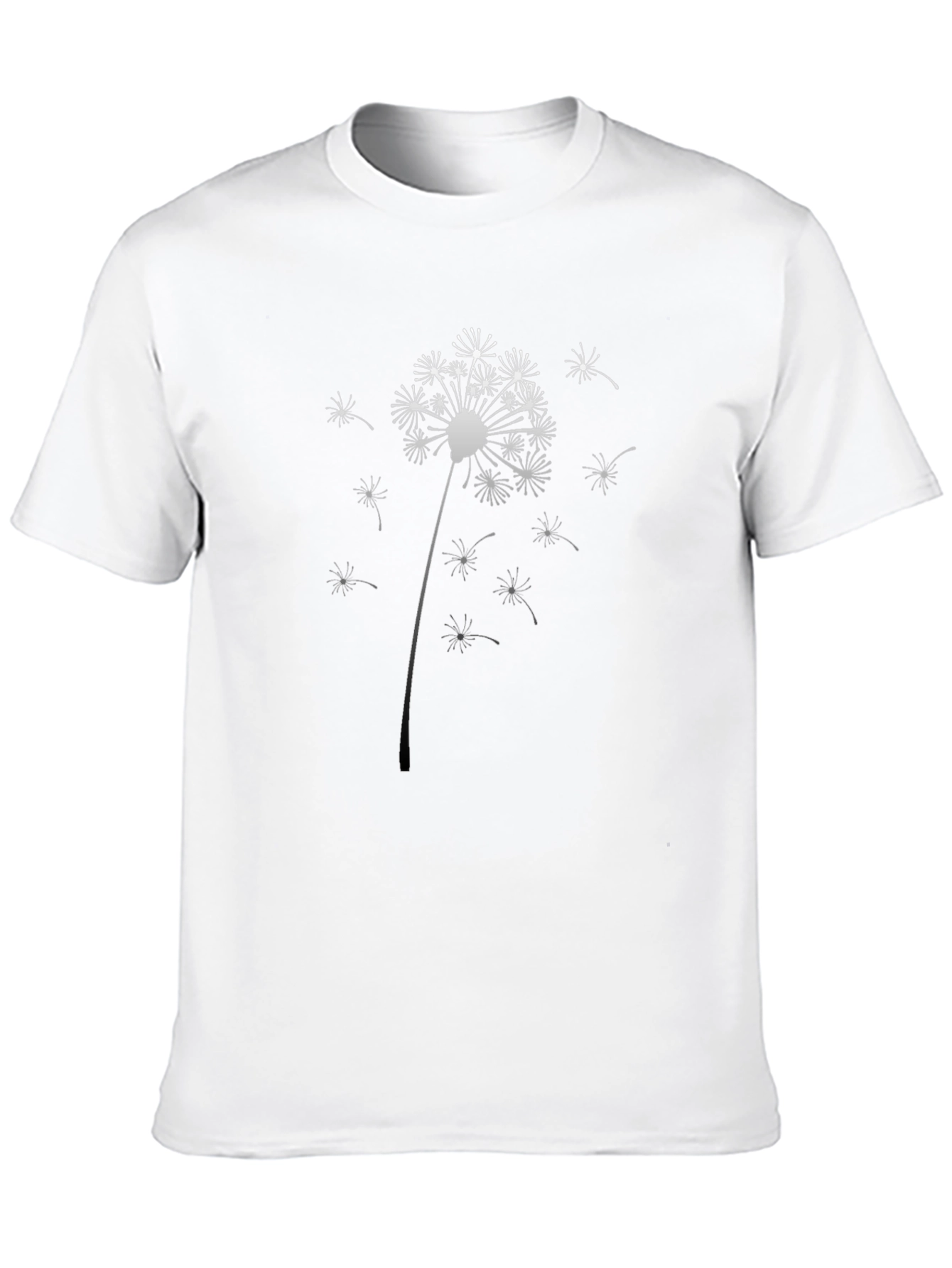 Dandelion Print Black T-Shirt - Casual Menswear