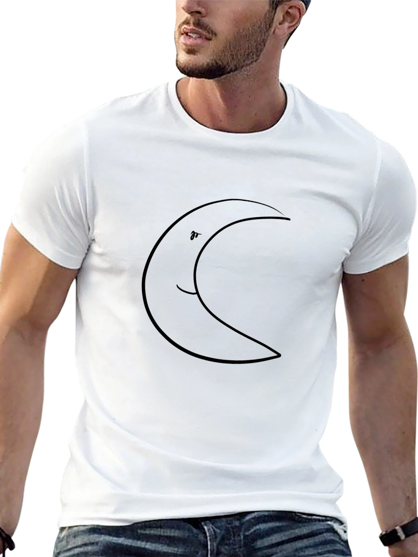 Crescent Moon Graphic Black T-Shirt