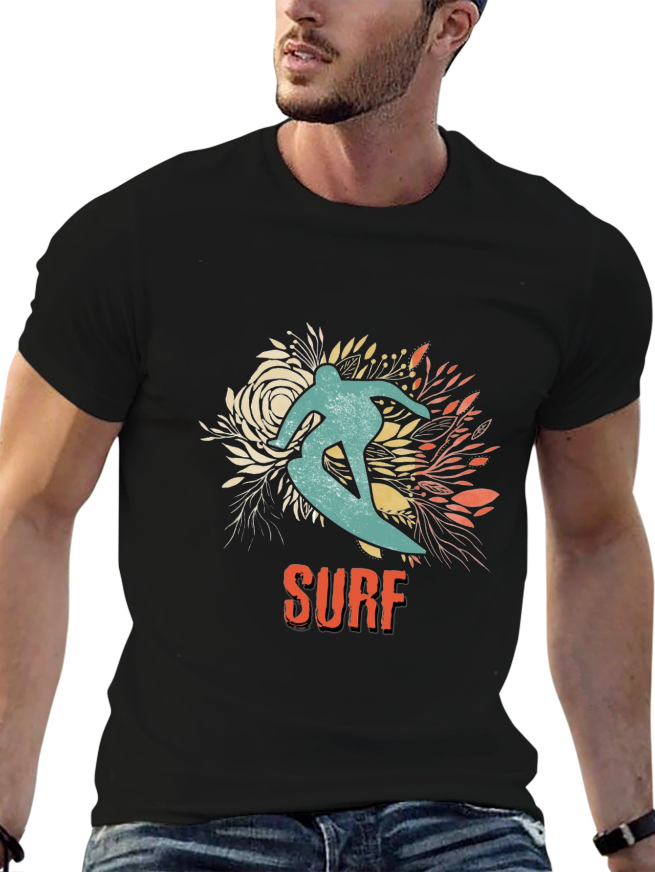Surf Rider Graphic T-Shirt - Black