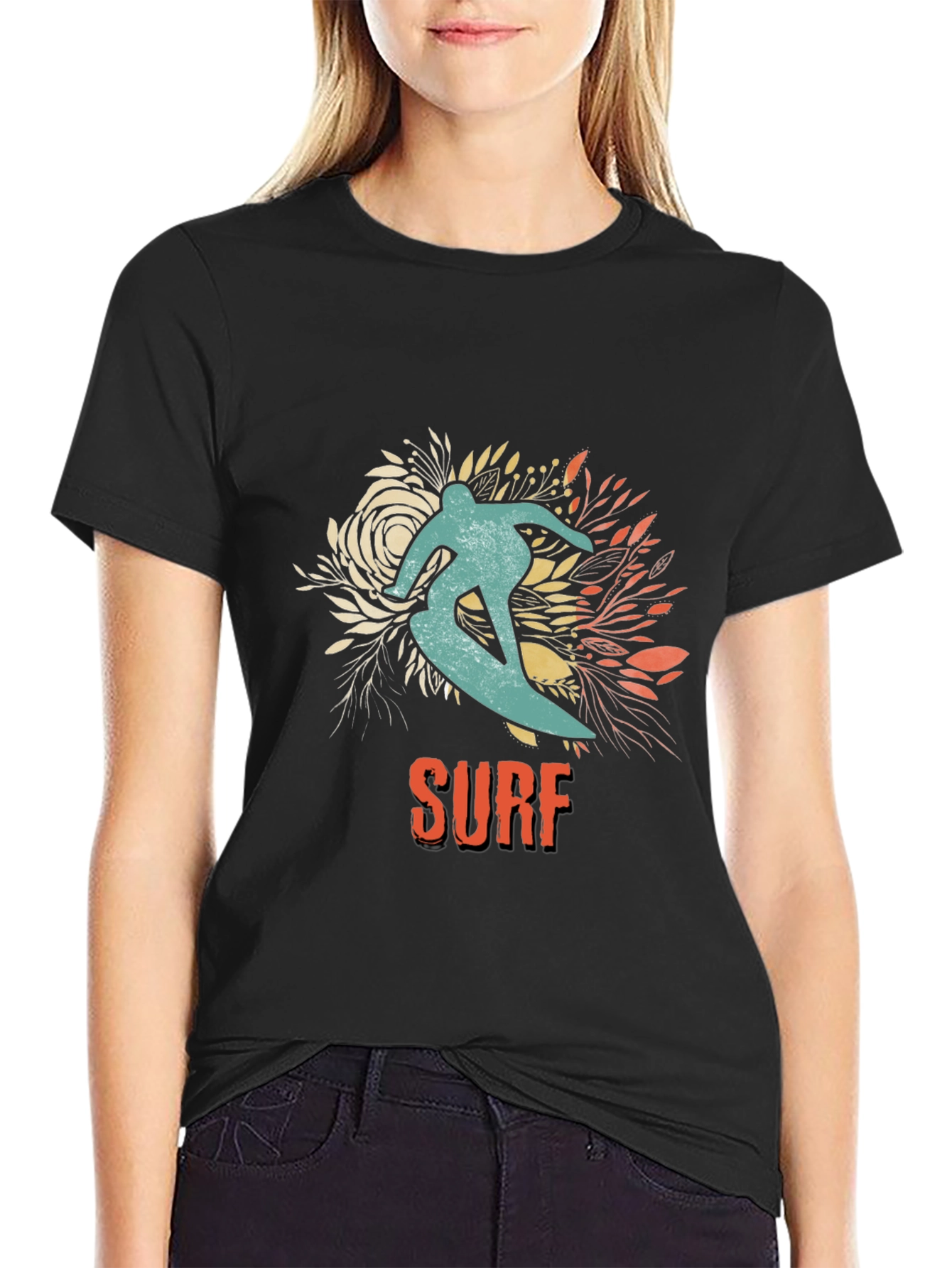 Surf Rider Graphic T-Shirt - Black