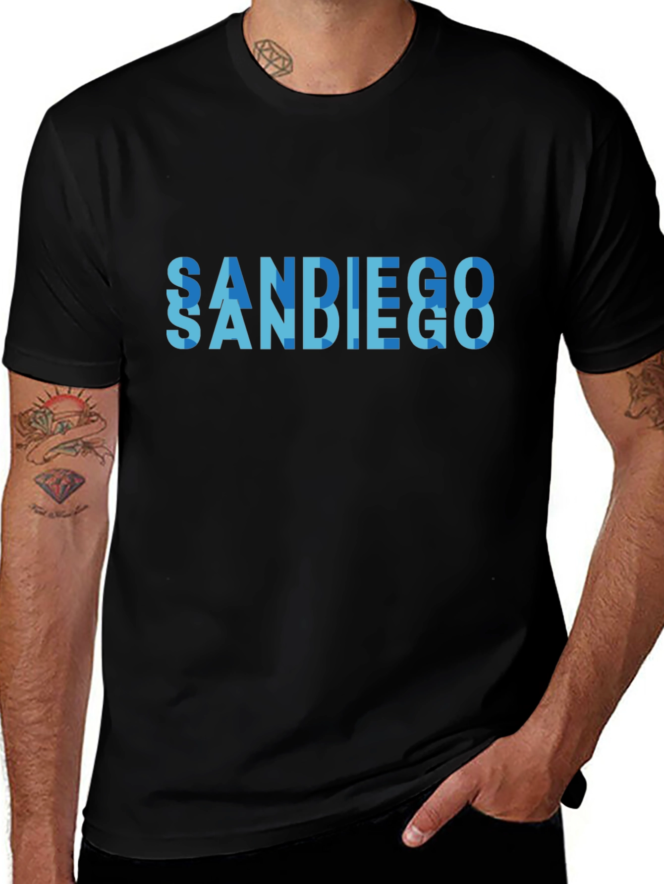 San Diego Graphic Tee - Mens Black T-Shirt