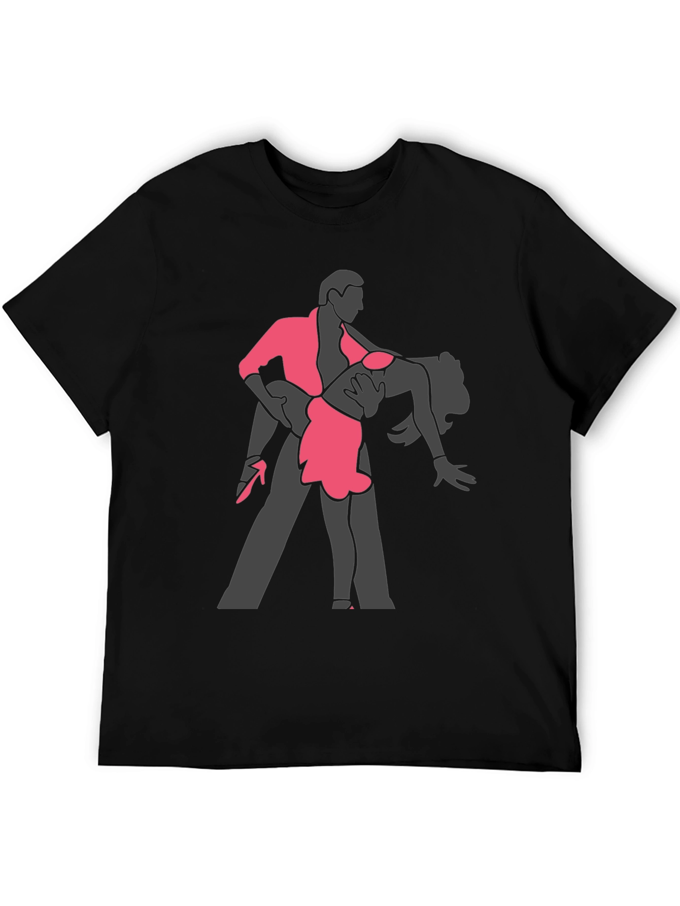 Dancing Couple Graphic Tee - Stylish Black T-Shirt