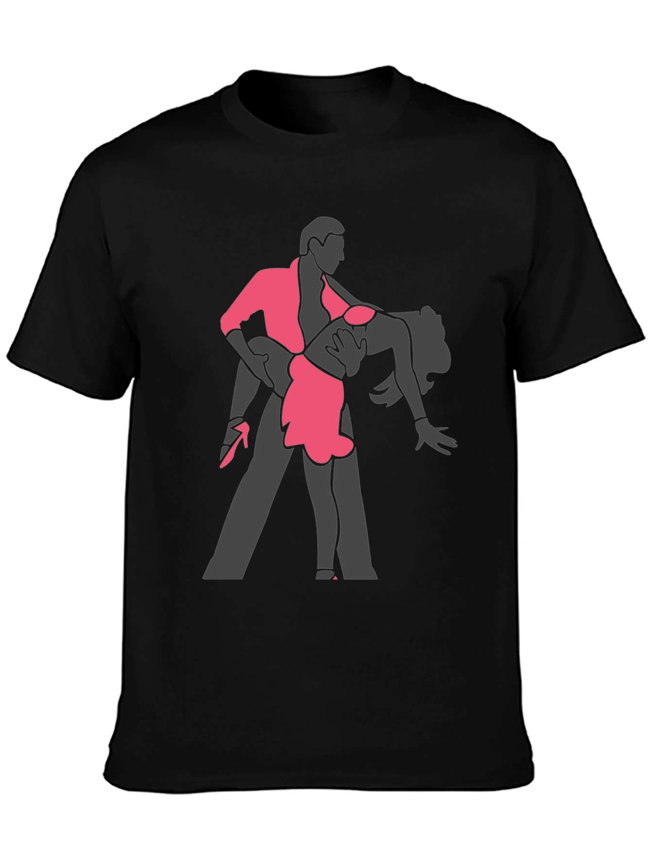 Dancing Couple Graphic Tee - Stylish Black T-Shirt