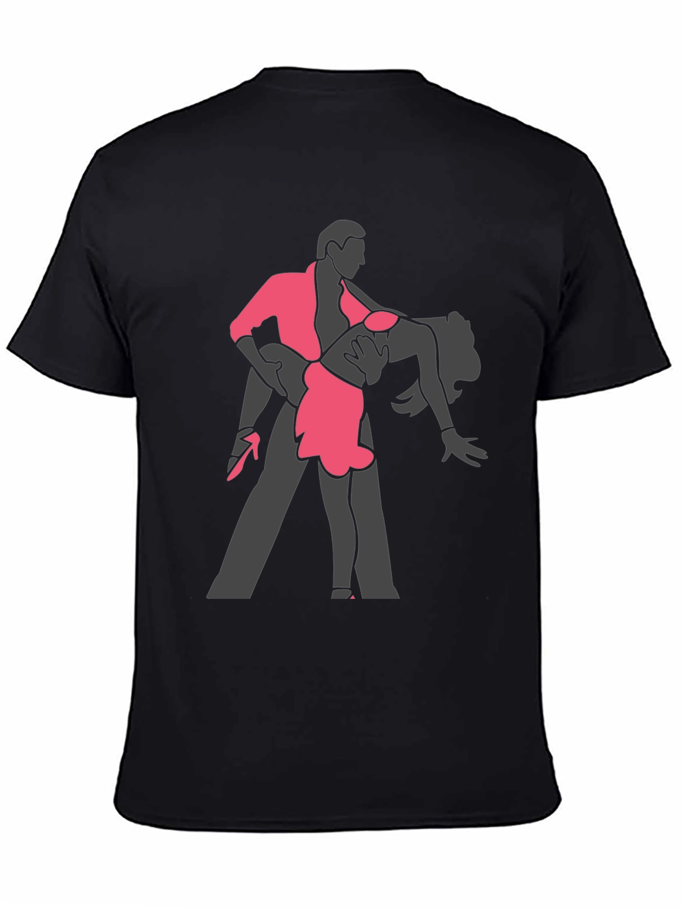 Dancing Couple Graphic Tee - Stylish Black T-Shirt